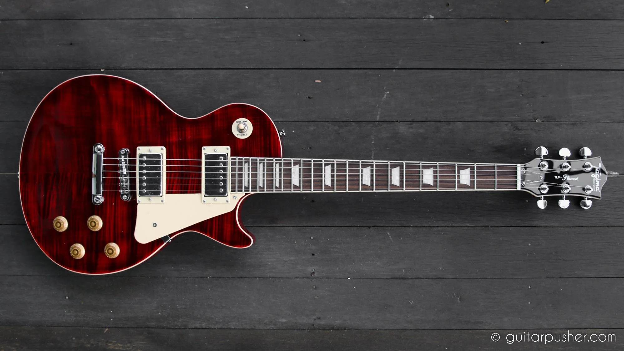 Tagima EG-535 Singlecut Electric Guitar - Trans Red - Image 3