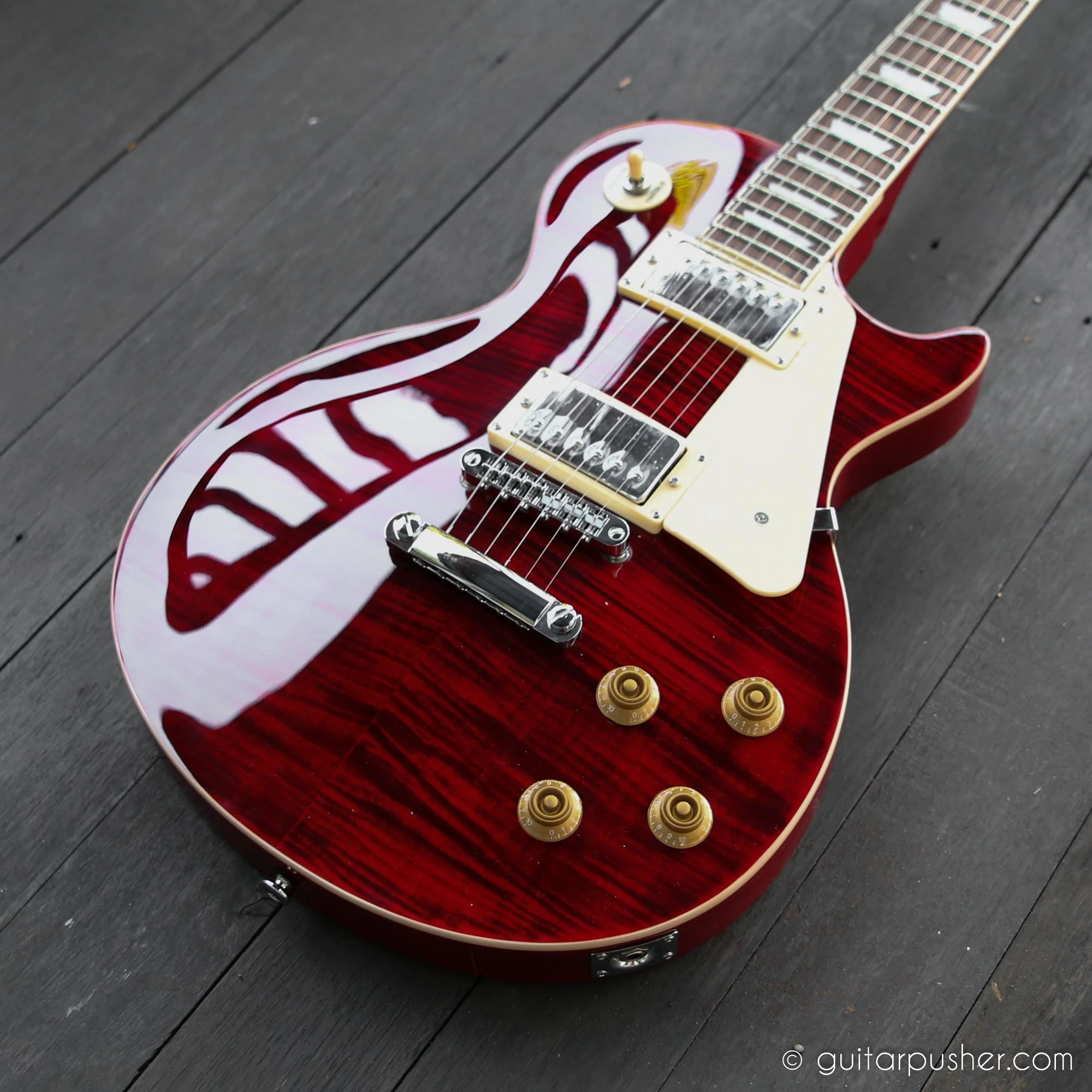 Tagima EG-535 Singlecut Electric Guitar - Trans Red - Image 5