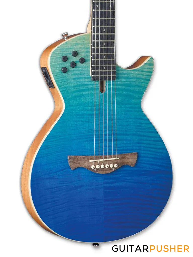 Tagima Modena Steel String Thinline Acoustic-Electric Guitar - Transparent Blue