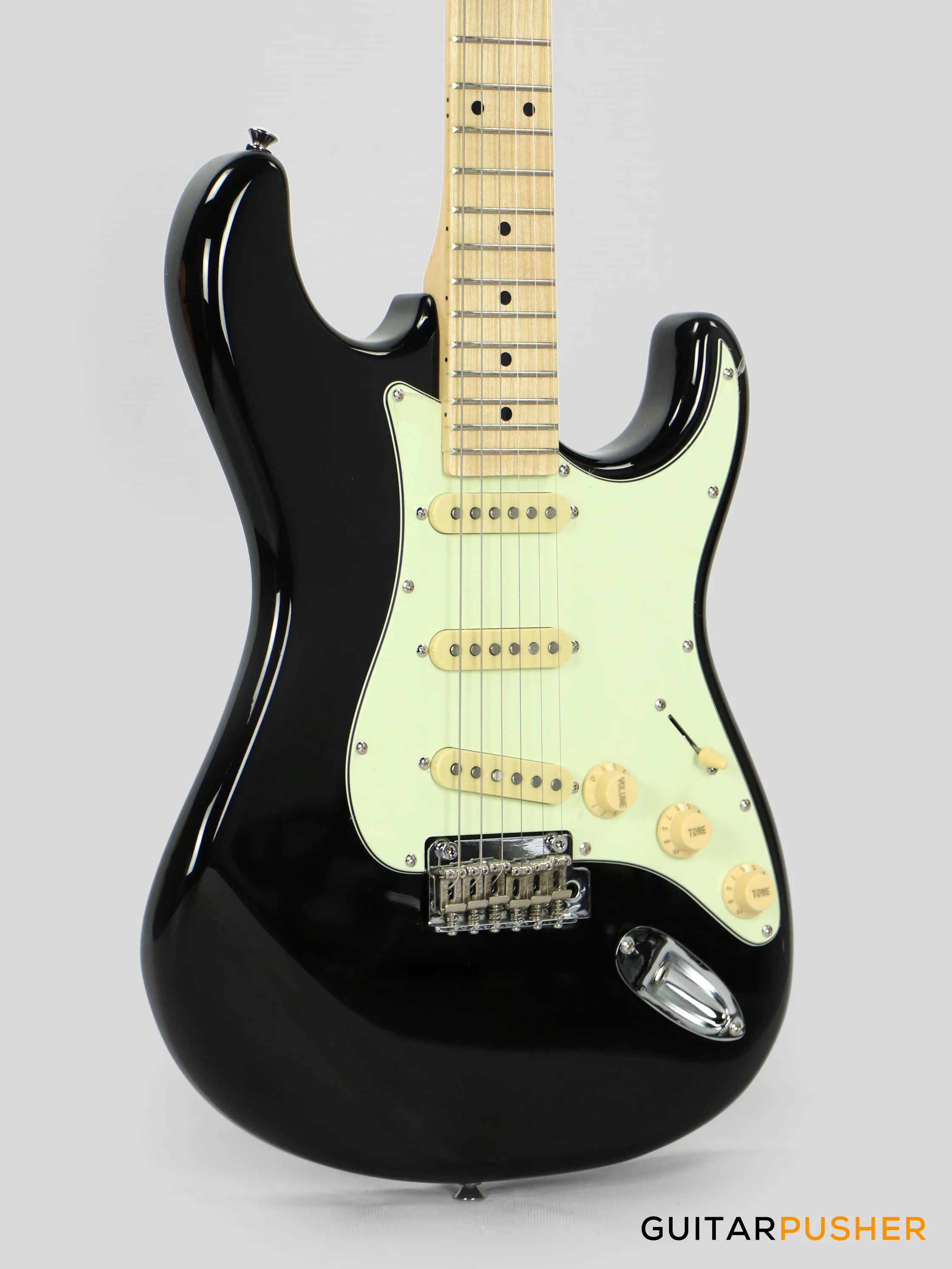 Tagima New T-635 Classic Series S Style Electric Guitar - Black (Maple Fingerboard/Mint Green Pickguard) - Image 10