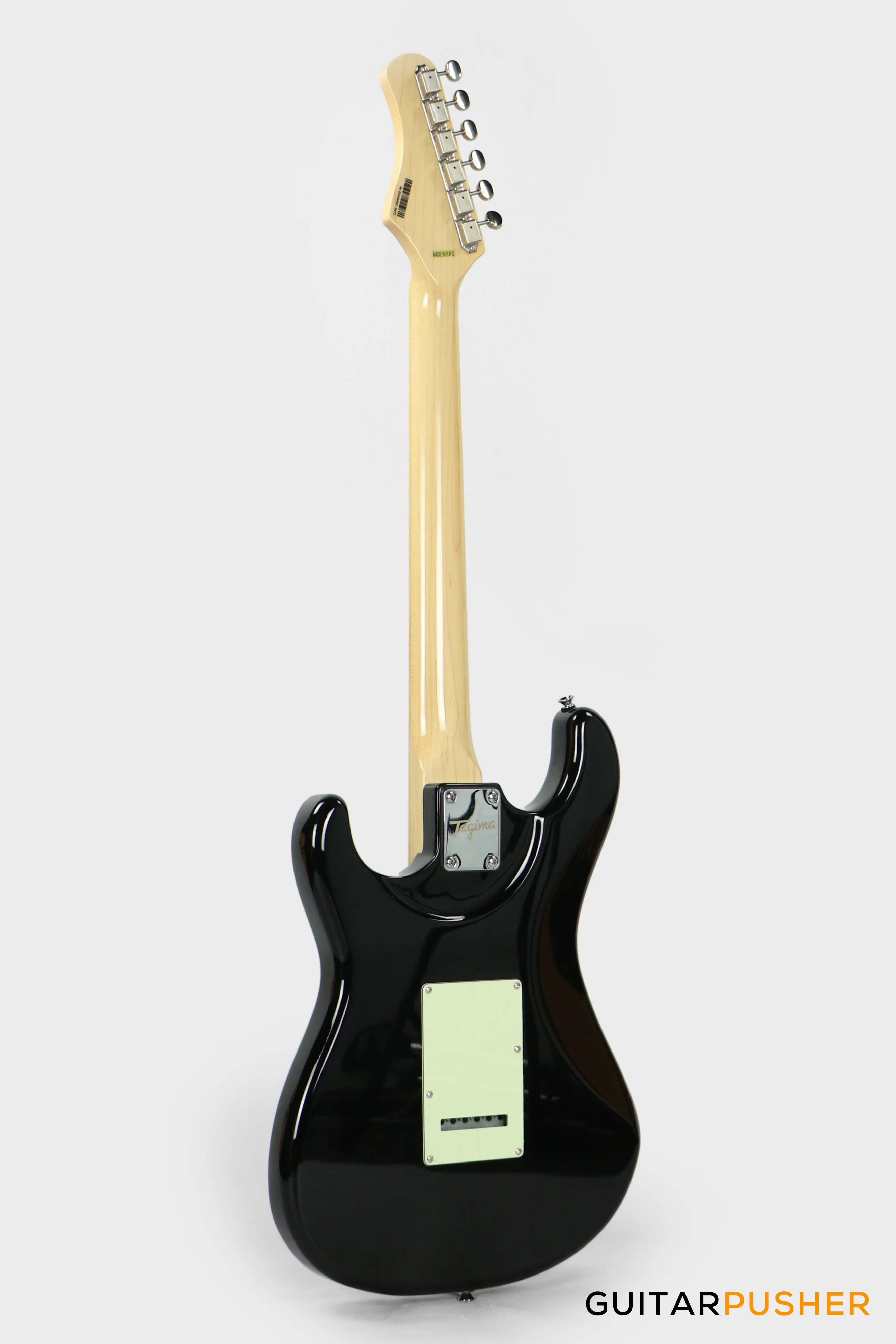 Tagima New T-635 Classic Series S Style Electric Guitar - Black (Maple Fingerboard/Mint Green Pickguard) - Image 3