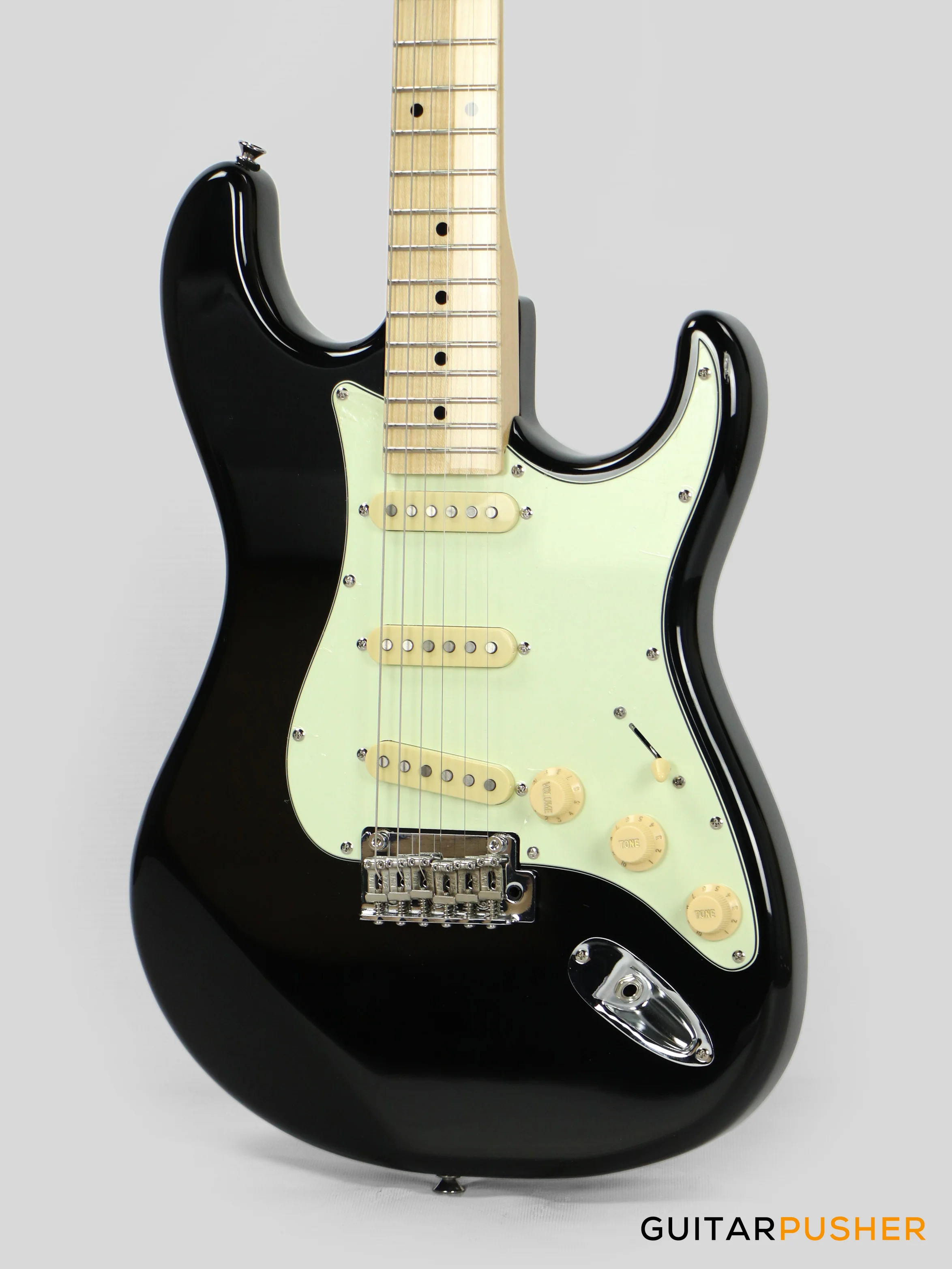 Tagima New T-635 Classic Series S Style Electric Guitar - Black (Maple Fingerboard/Mint Green Pickguard) - Image 5