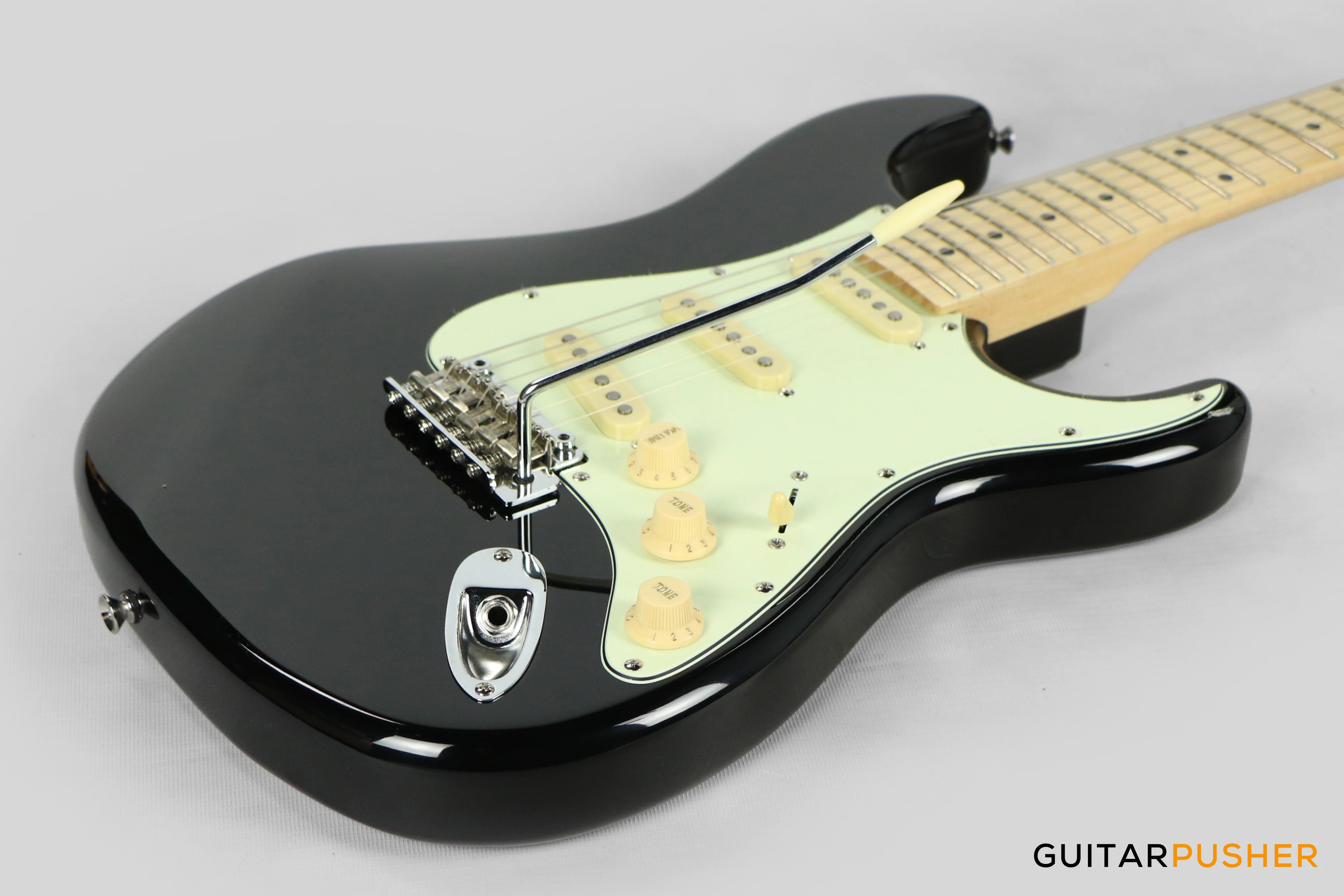 Tagima New T-635 Classic Series S Style Electric Guitar - Black (Maple Fingerboard/Mint Green Pickguard) - Image 7