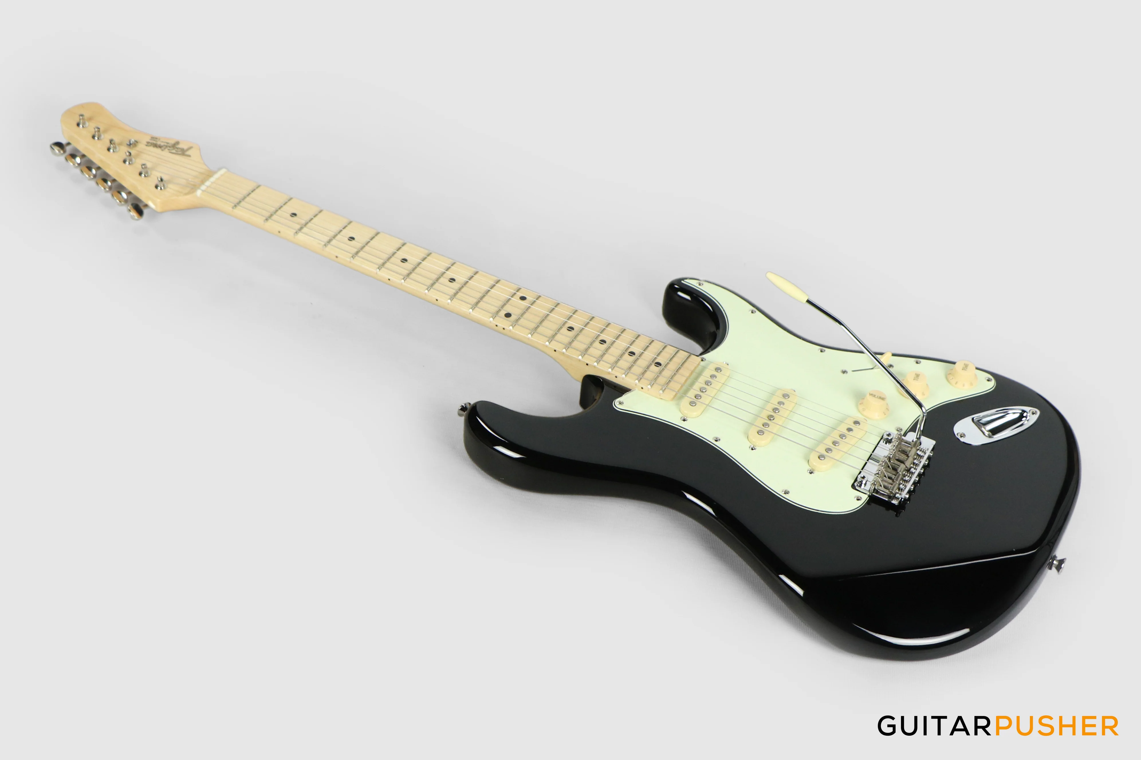 Tagima New T-635 Classic Series S Style Electric Guitar - Black (Maple Fingerboard/Mint Green Pickguard) - Image 8