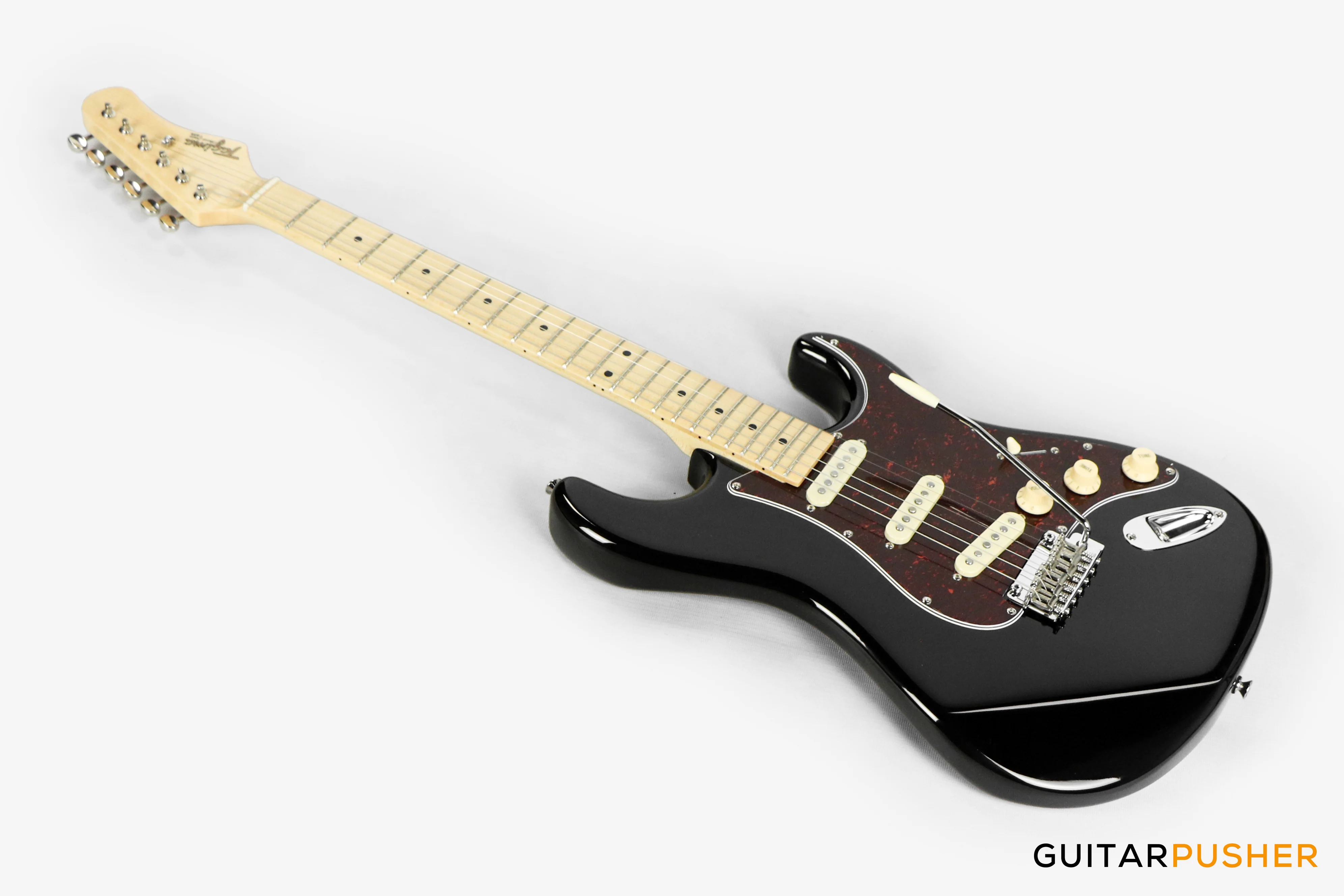 Tagima New T-635 Classic Series S Style Electric Guitar - Black (Maple Fingerboard/Tortoise Shell Pickguard) - Image 11