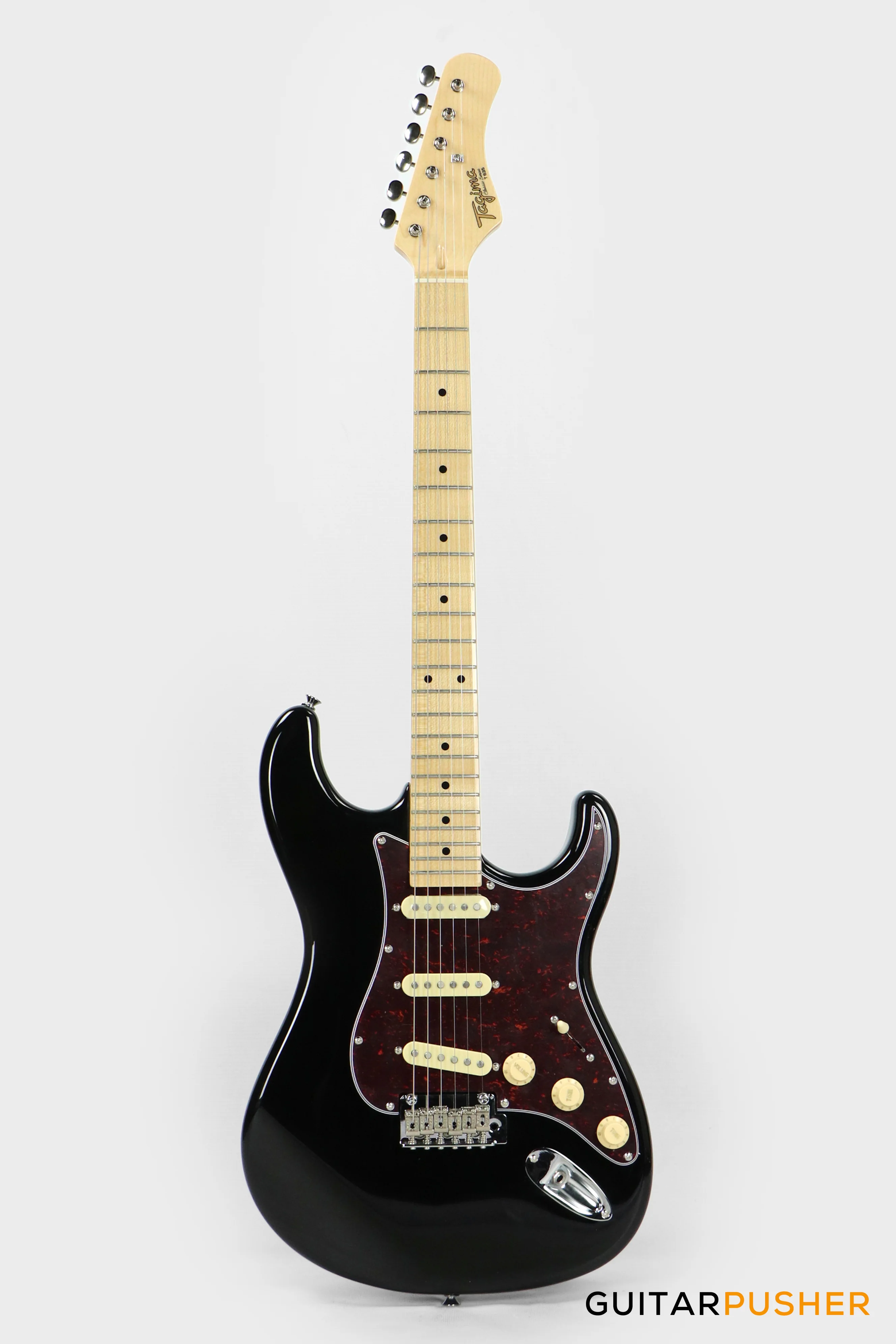 Tagima New T-635 Classic Series S Style Electric Guitar - Black (Maple Fingerboard/Tortoise Shell Pickguard) - Image 2