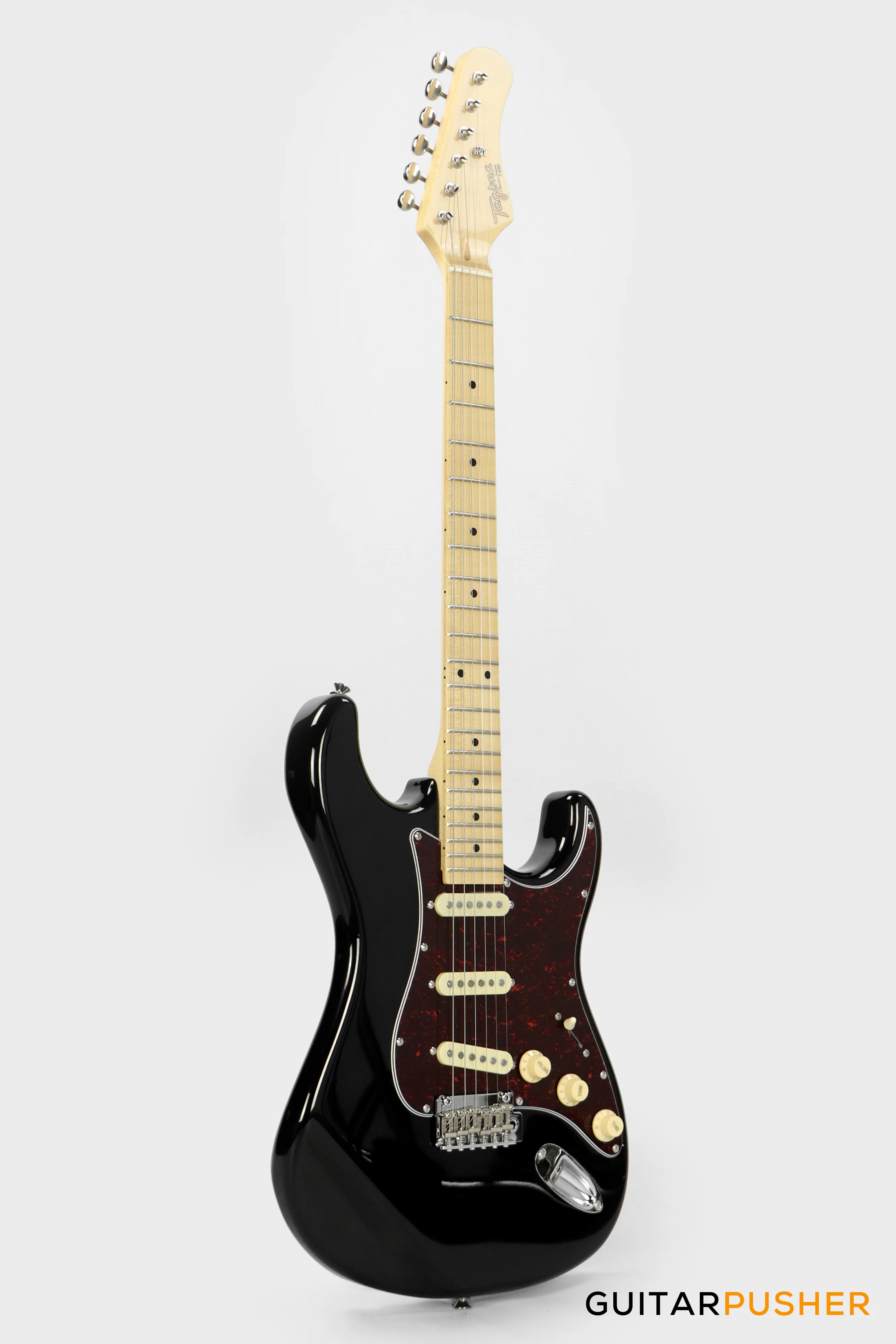 Tagima New T-635 Classic Series S Style Electric Guitar - Black (Maple Fingerboard/Tortoise Shell Pickguard) - Image 3