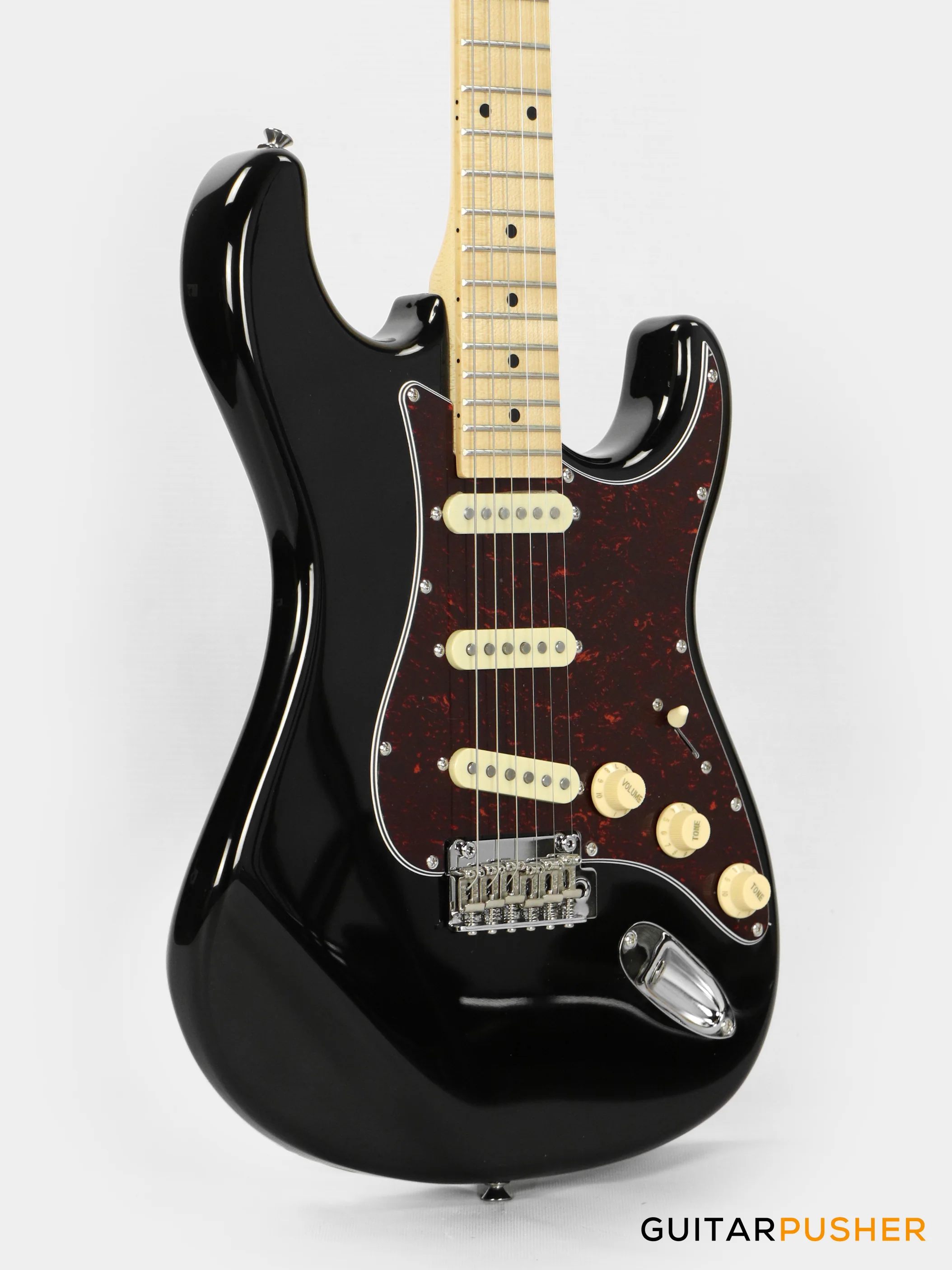 Tagima New T-635 Classic Series S Style Electric Guitar - Black (Maple Fingerboard/Tortoise Shell Pickguard) - Image 4