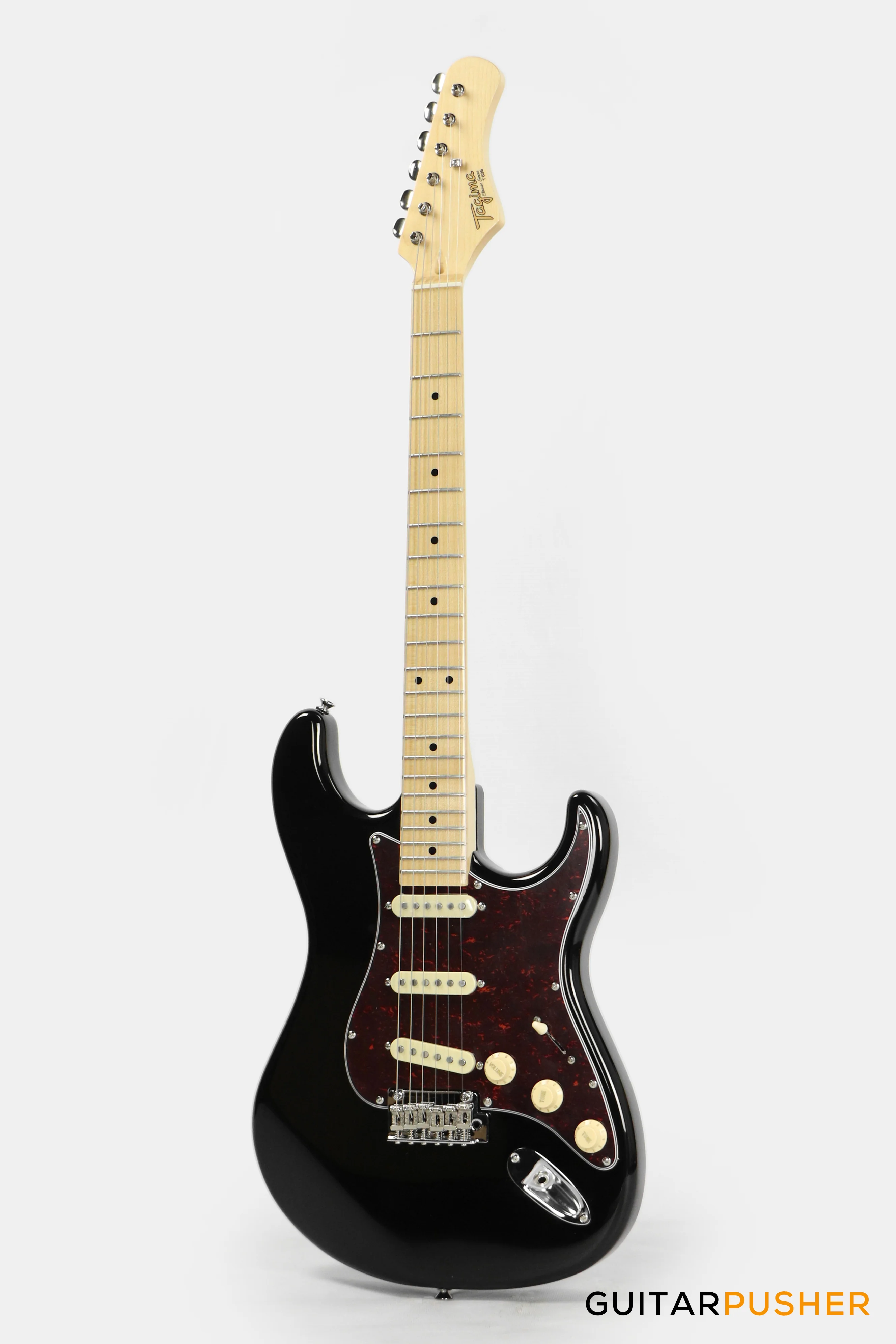 Tagima New T-635 Classic Series S Style Electric Guitar - Black (Maple Fingerboard/Tortoise Shell Pickguard) - Image 7