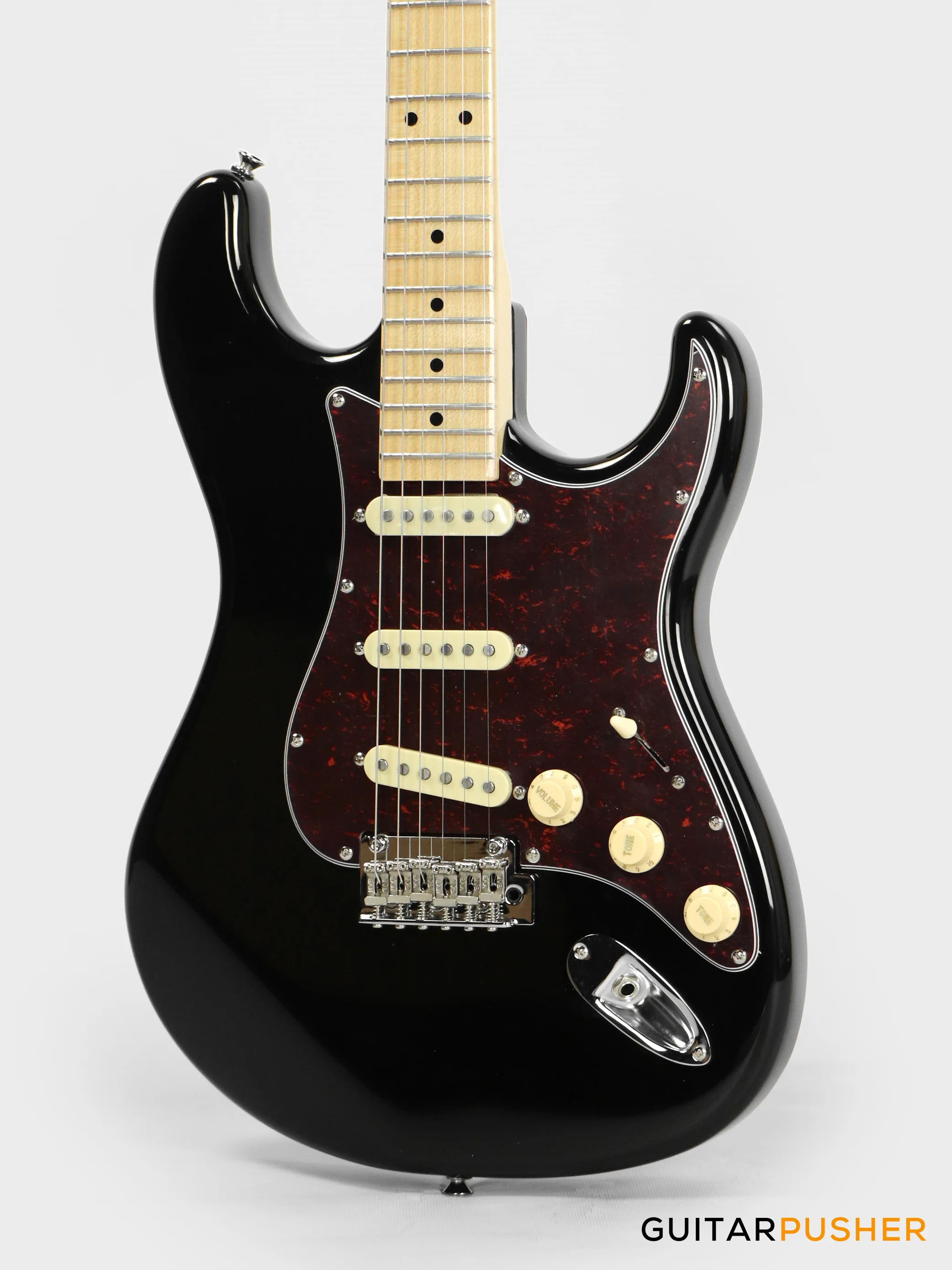 Tagima New T-635 Classic Series S Style Electric Guitar - Black (Maple Fingerboard/Tortoise Shell Pickguard) - Image 8