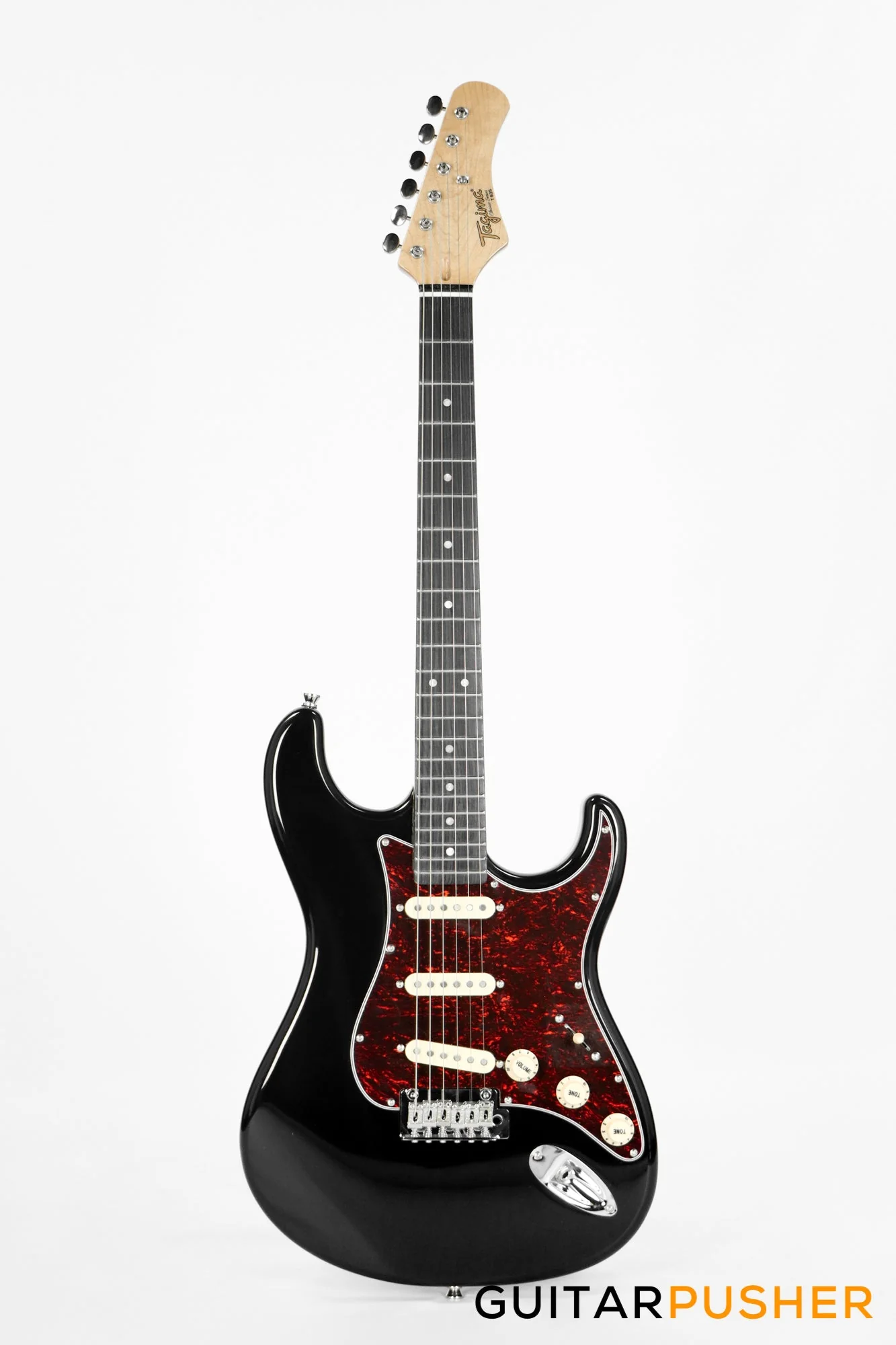 Tagima New T-635 Classic Series S Style Electric Guitar - Black (Rosewood Fingerboard/Tortoise Shell Pickguard) - Image 2