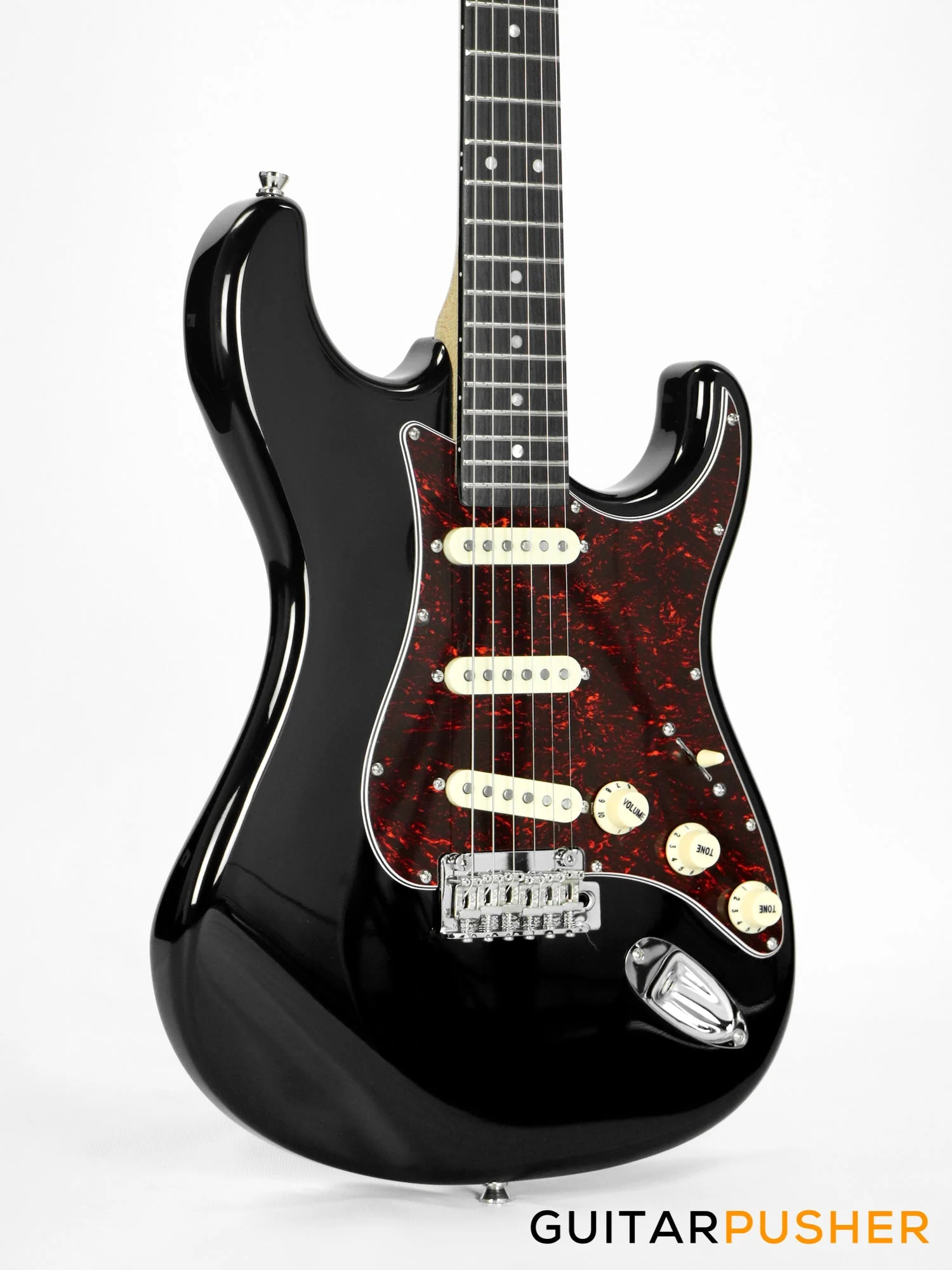 Tagima New T-635 Classic Series S Style Electric Guitar - Black (Rosewood Fingerboard/Tortoise Shell Pickguard) - Image 4