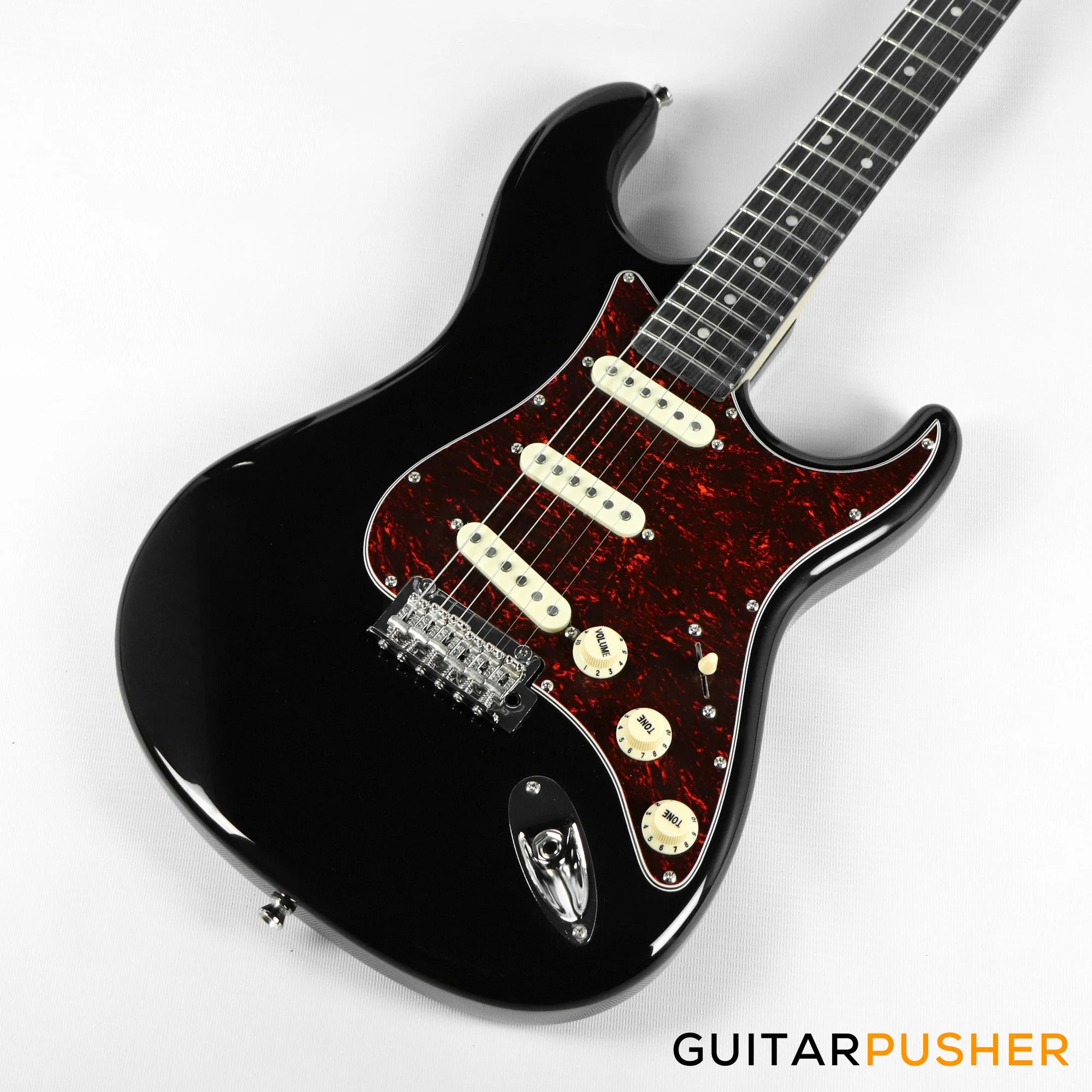 Tagima New T-635 Classic Series S Style Electric Guitar - Black (Rosewood Fingerboard/Tortoise Shell Pickguard) - Image 5