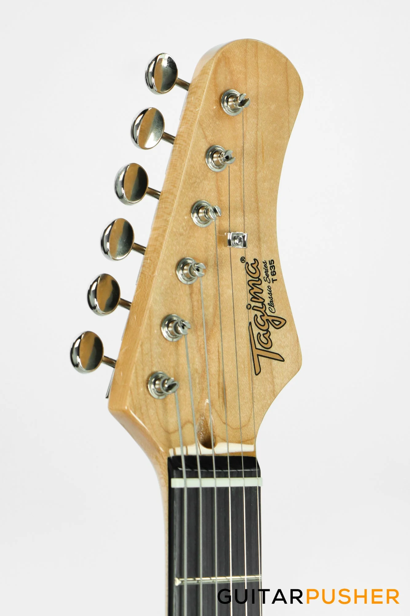 Tagima New T-635 Classic Series S Style Electric Guitar - Vintage White (Rosewood Fingerboard/Mint Green Pickguard) - Image 6
