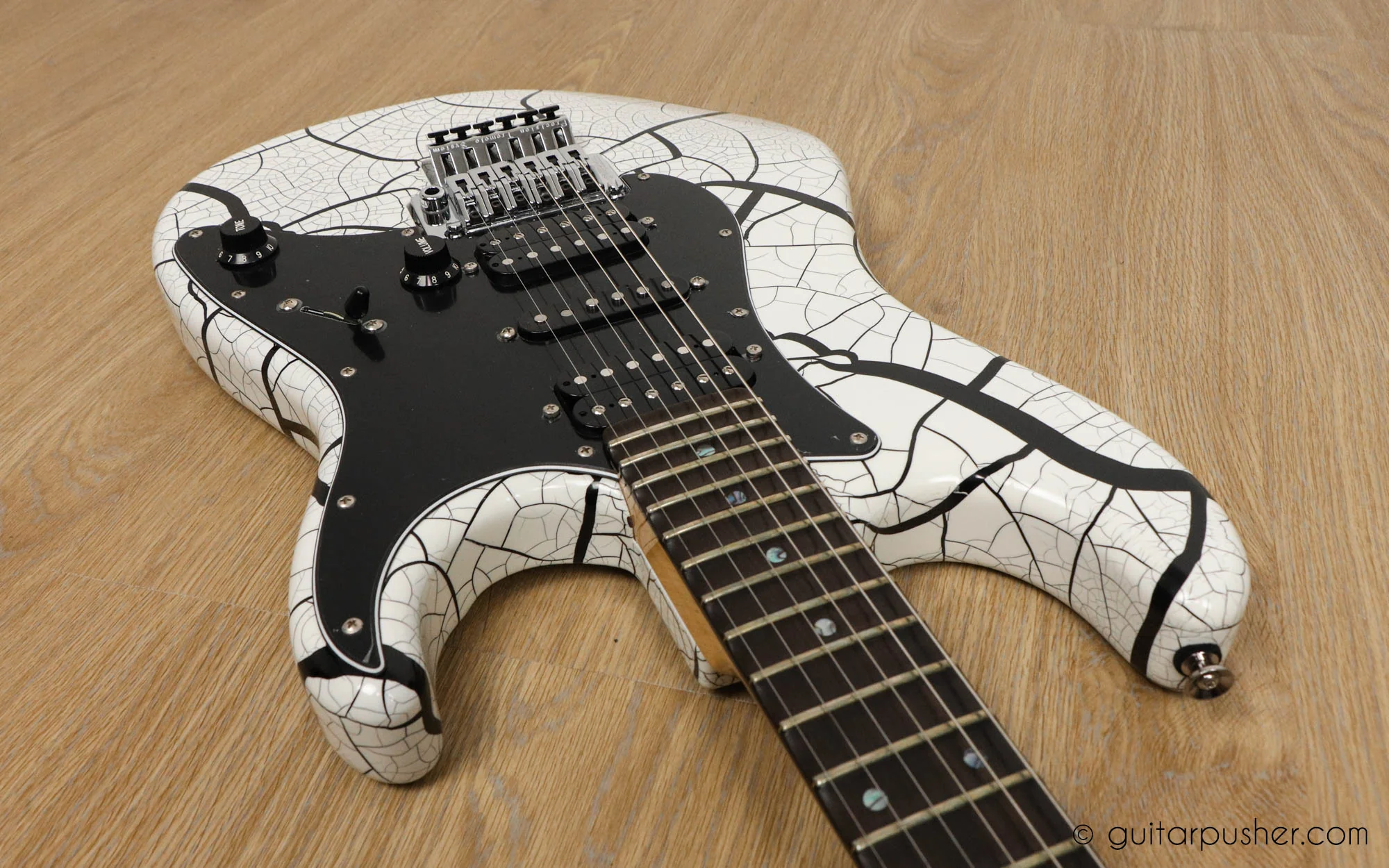 Tagima Signature Series JA-2 HSH S-Style w/ Gotoh Floyd Rose System - White Crack - Image 12