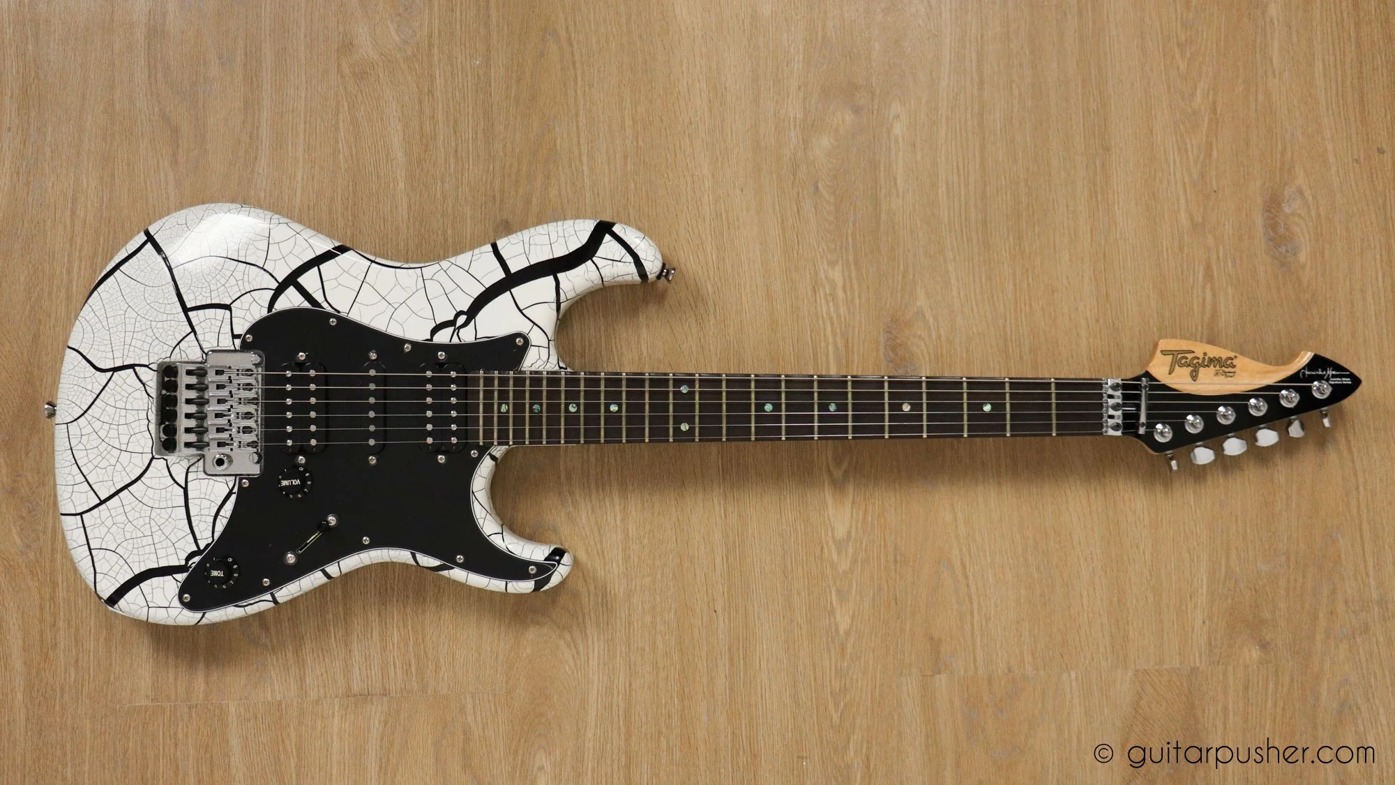 Tagima Signature Series JA-2 HSH S-Style w/ Gotoh Floyd Rose System - White Crack - Image 3