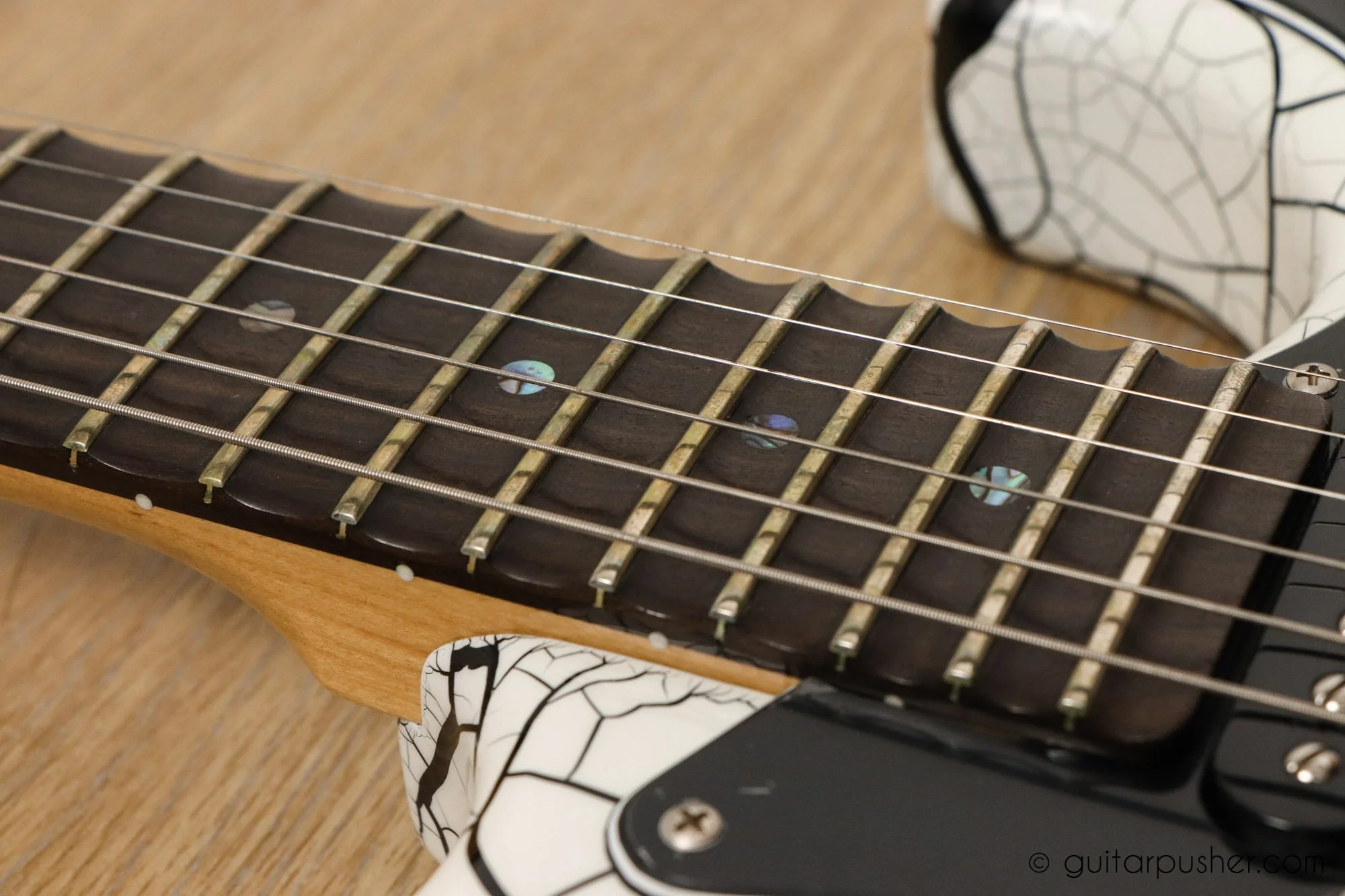Tagima Signature Series JA-2 HSH S-Style w/ Gotoh Floyd Rose System - White Crack - Image 6