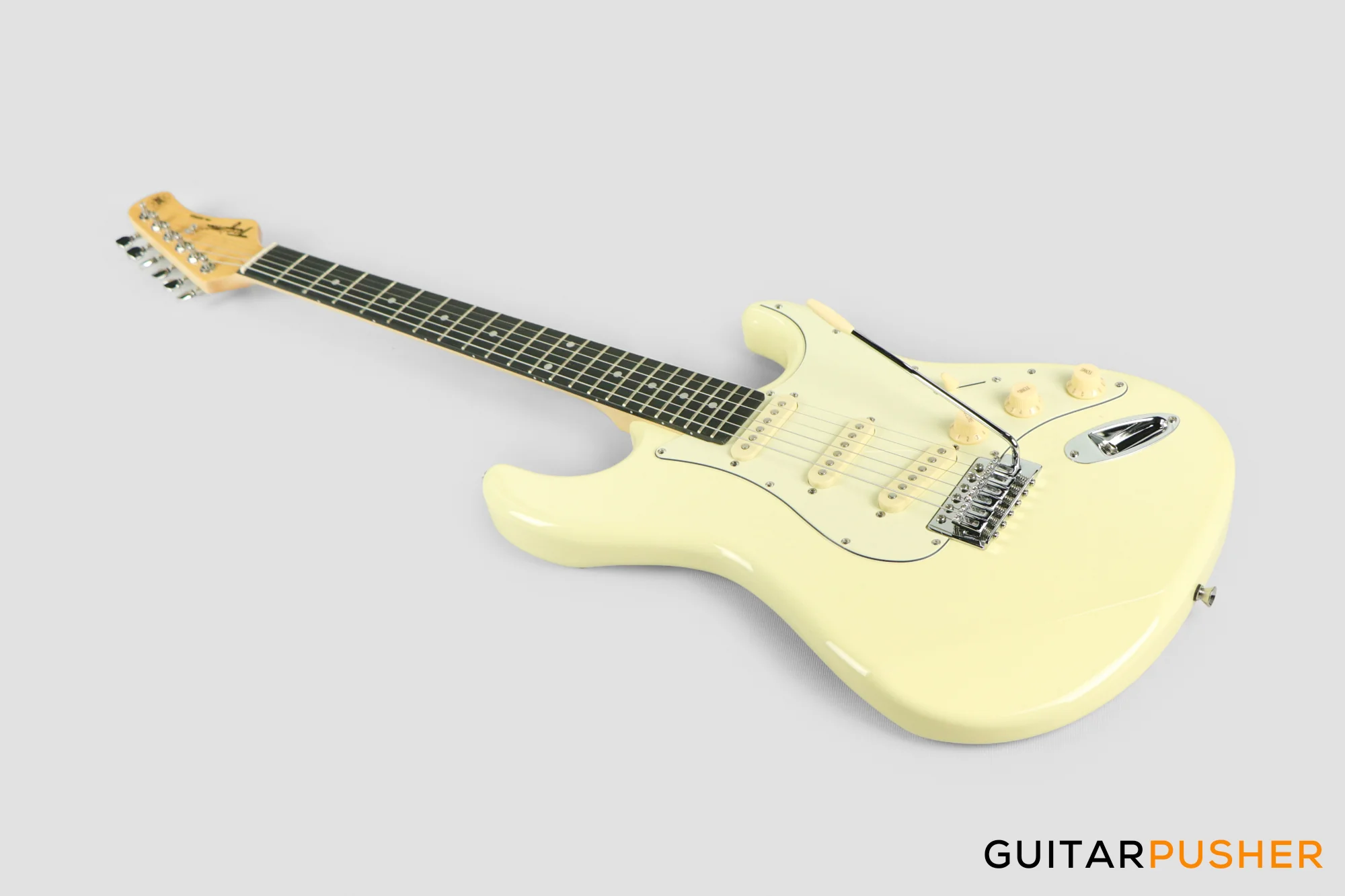 Tagima TG-500 S-Style Woodstock Series - White Vintage (Ebony Fingerboard/Alpine White Pickguard) - Image 9