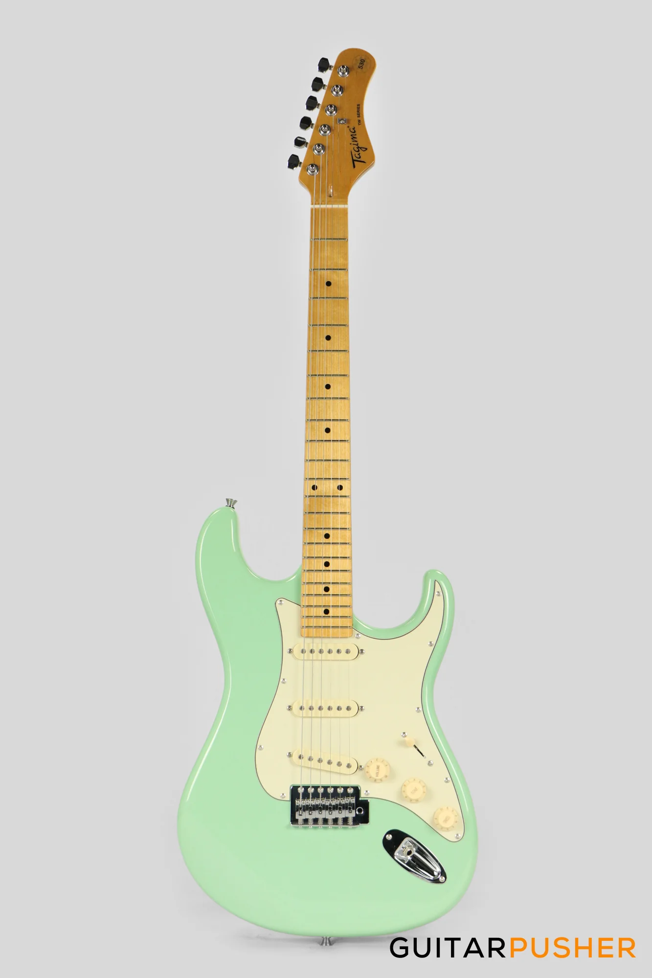 Tagima TG-530 S-Style Woodstock Series - Surf Green (Maple Fingerboard/Alpine White Pickguard) - Image 2