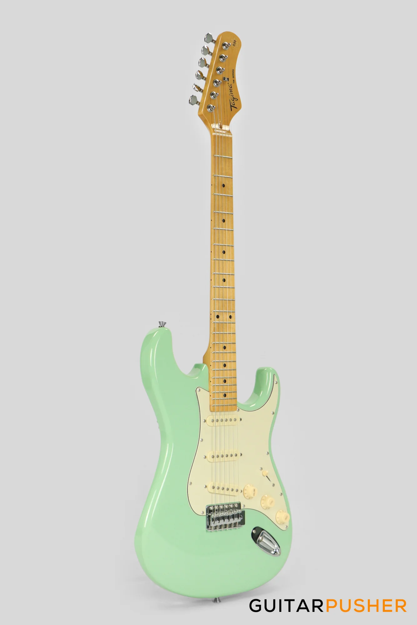 Tagima TG-530 S-Style Woodstock Series - Surf Green (Maple Fingerboard/Alpine White Pickguard) - Image 3