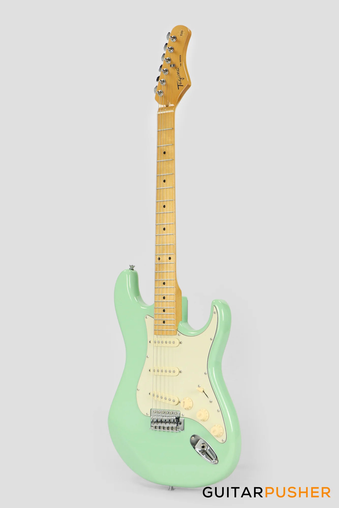 Tagima TG-530 S-Style Woodstock Series - Surf Green (Maple Fingerboard/Alpine White Pickguard) - Image 7