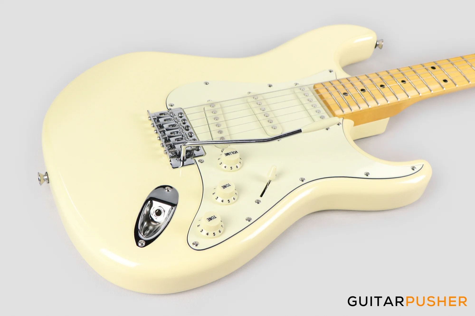 Tagima TG-530 S-Style Woodstock Series - Vintage White (Maple Fingerboard/Cream Pickguard) - Image 11