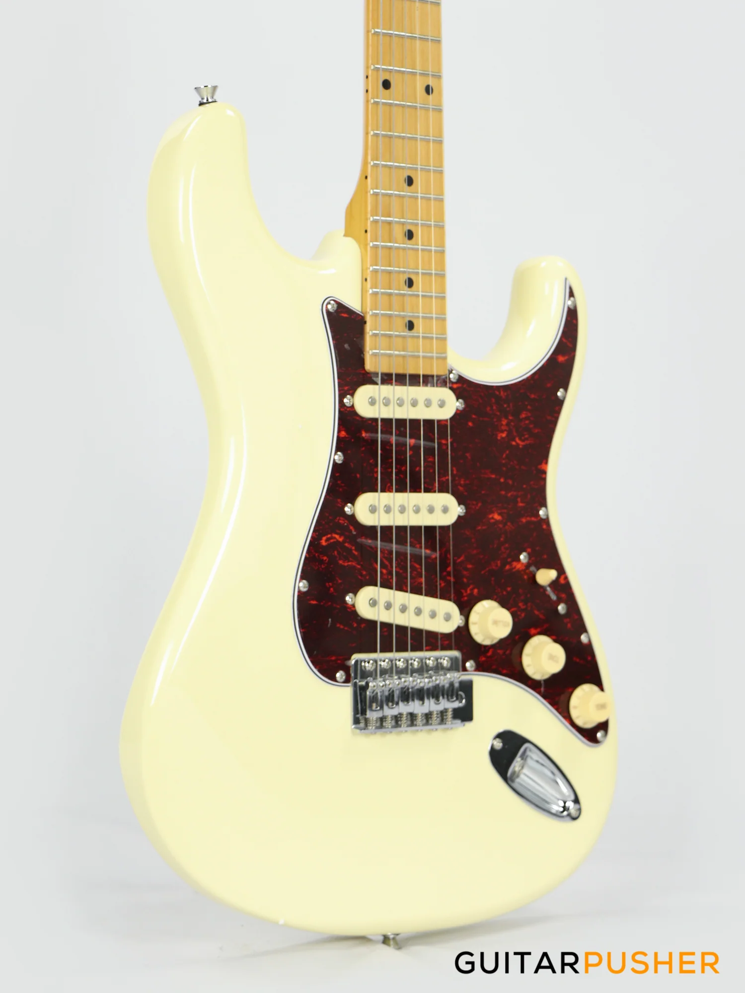 Tagima TG-530 S-Style Woodstock Series - Vintage White (Maple Fingerboard/Tortoise Shell Pickguard) - Image 5