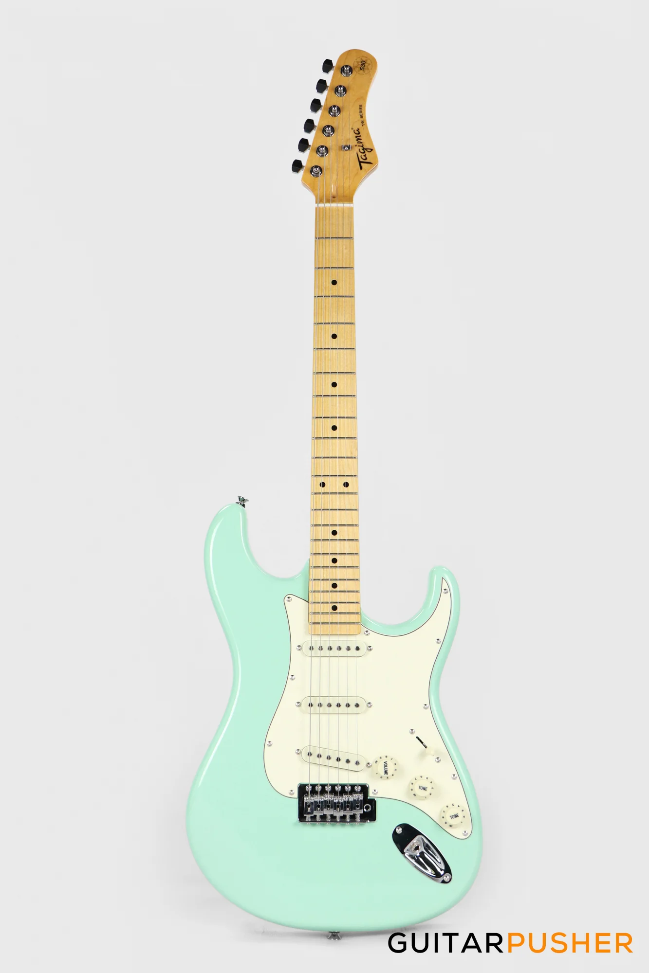 Tagima TG-530 Stratocaster Woodstock Series Surf Green - Maple/Vintage White - Image 2