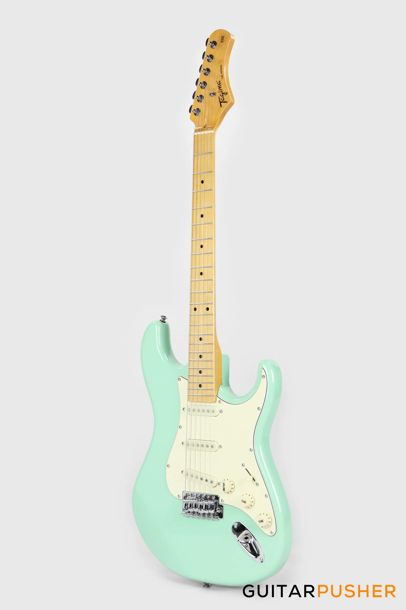 Tagima TG-530 Stratocaster Woodstock Series Surf Green - Maple/Vintage White - Image 3