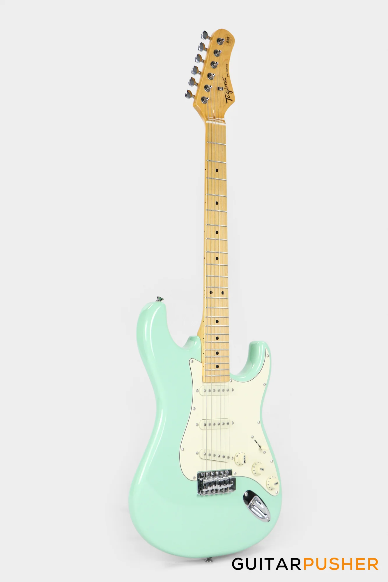 Tagima TG-530 Stratocaster Woodstock Series Surf Green - Maple/Vintage White - Image 7