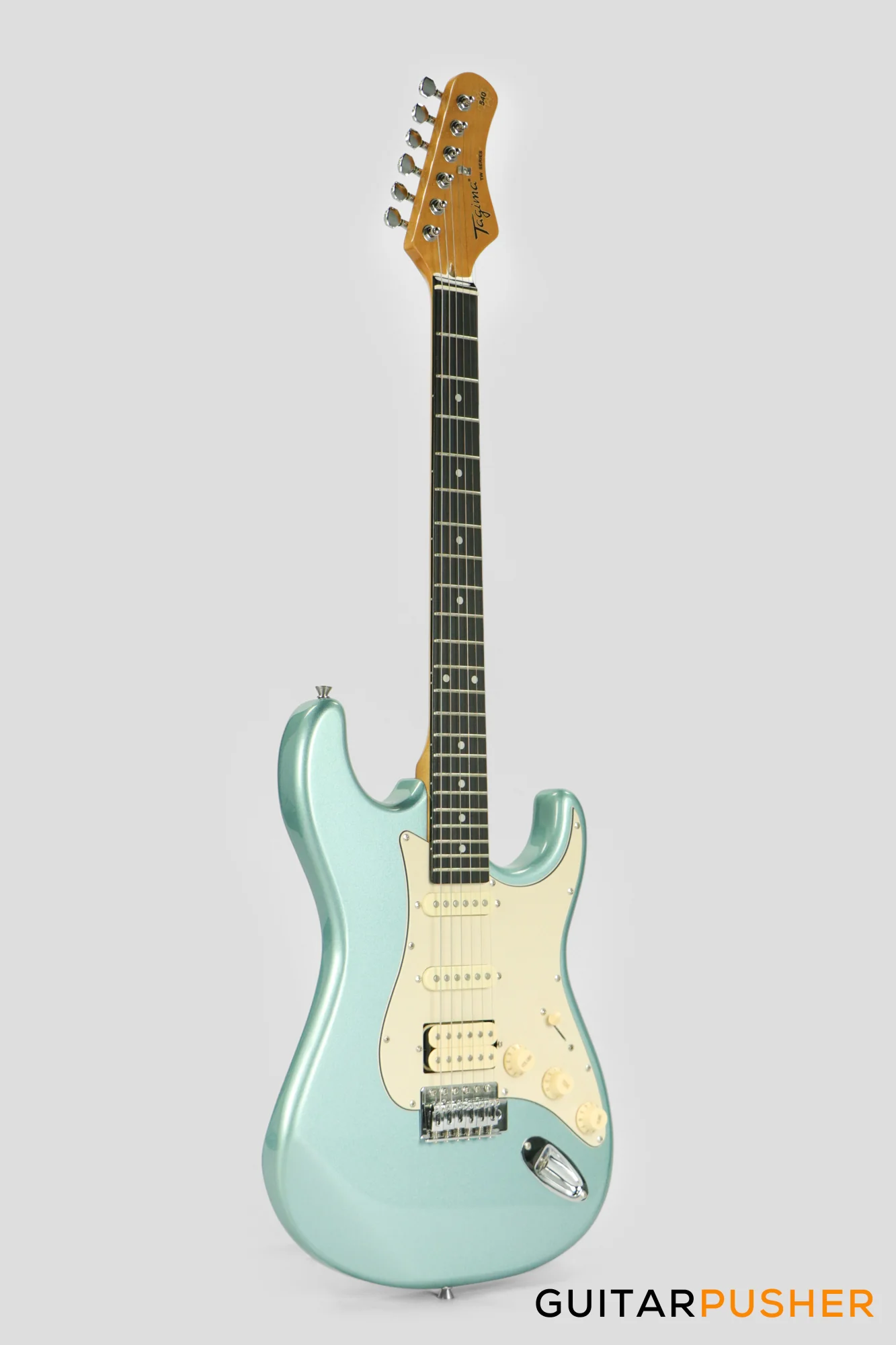 Tagima TG-540 HSS S-Style Woodstock Series Lake Placid Blue (Ebony Fingerboard/Alpine White Pickguard) - Image 11