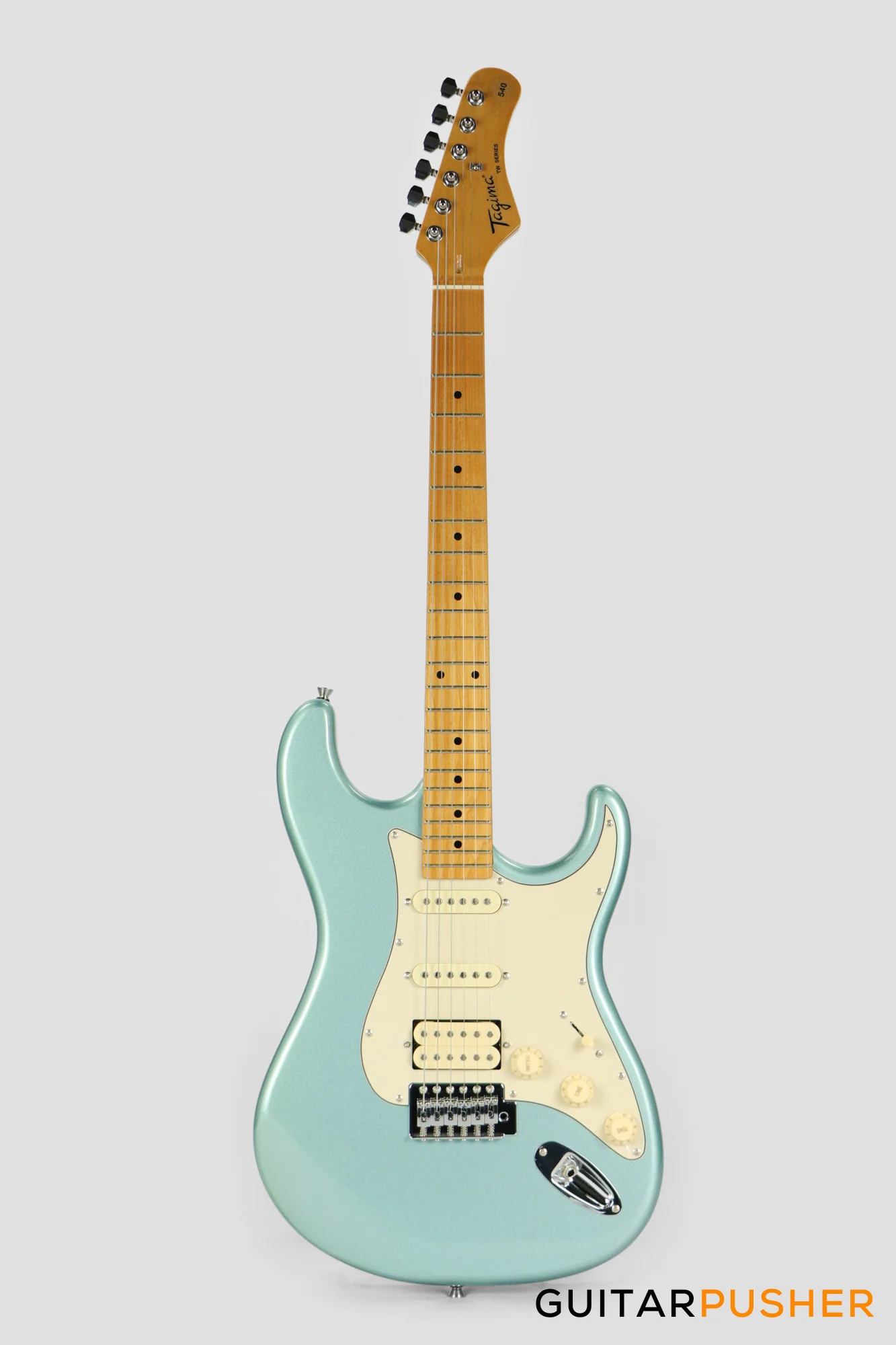 Tagima TG-540 HSS S-Style Woodstock Series - Lake Placid Blue  (Maple Fingerboard/Alpine White Pickguard) - Image 2