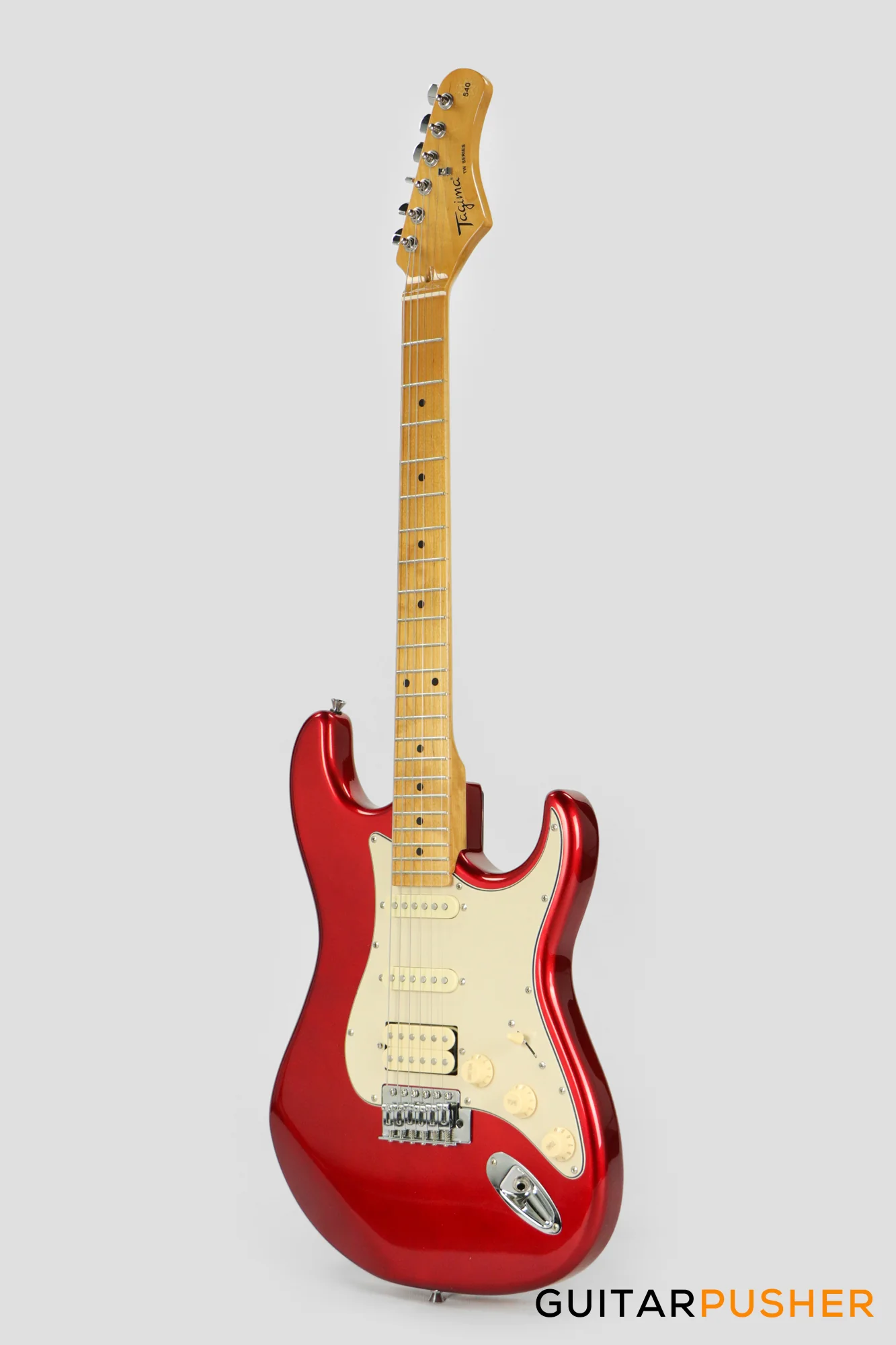 Tagima TG-540 HSS S-Style Woodstock Series -  Metallic Red (Maple Fingerboard/Alpine White Pickguard) - Image 7