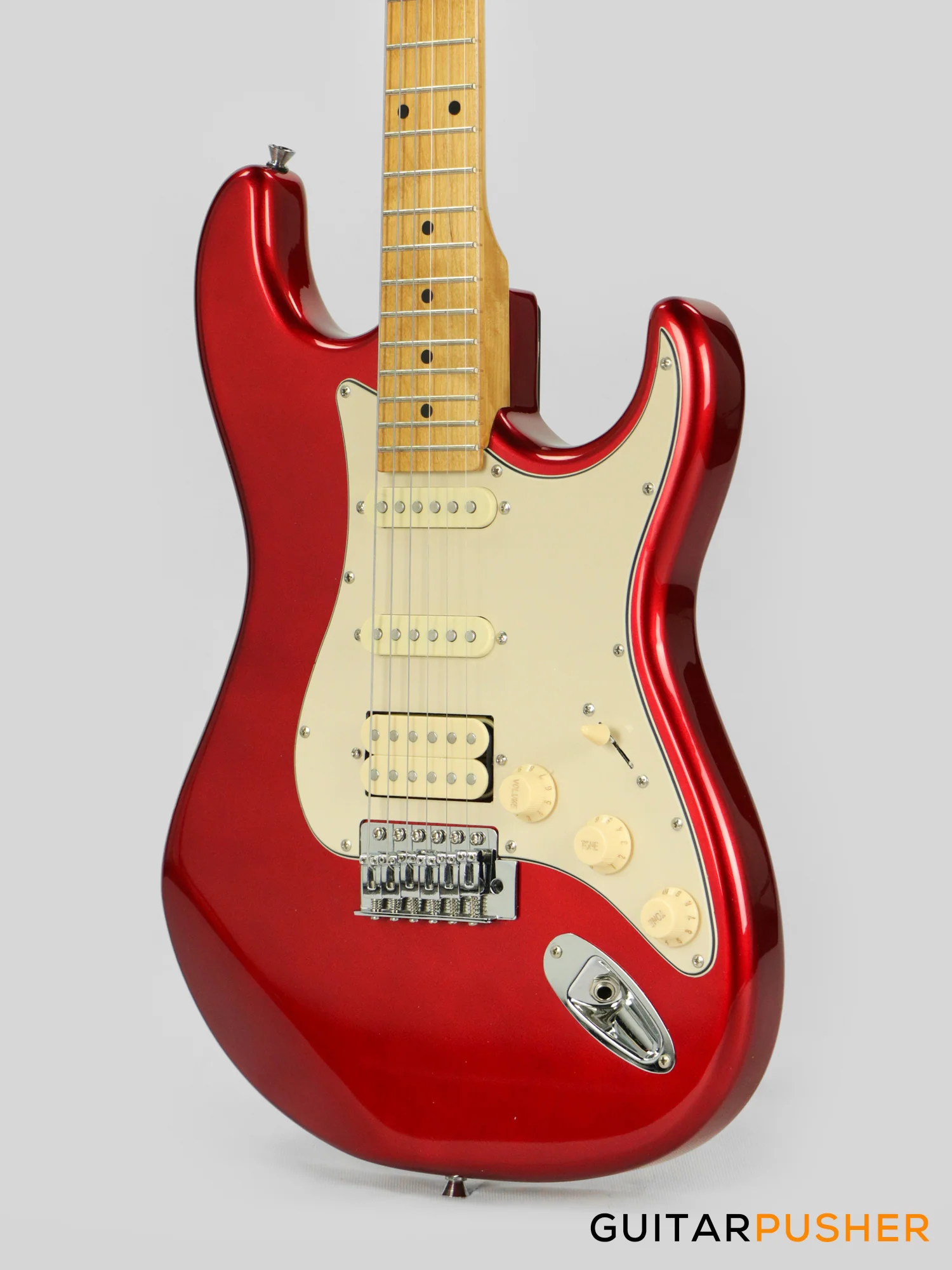 Tagima TG-540 HSS S-Style Woodstock Series -  Metallic Red (Maple Fingerboard/Alpine White Pickguard) - Image 8