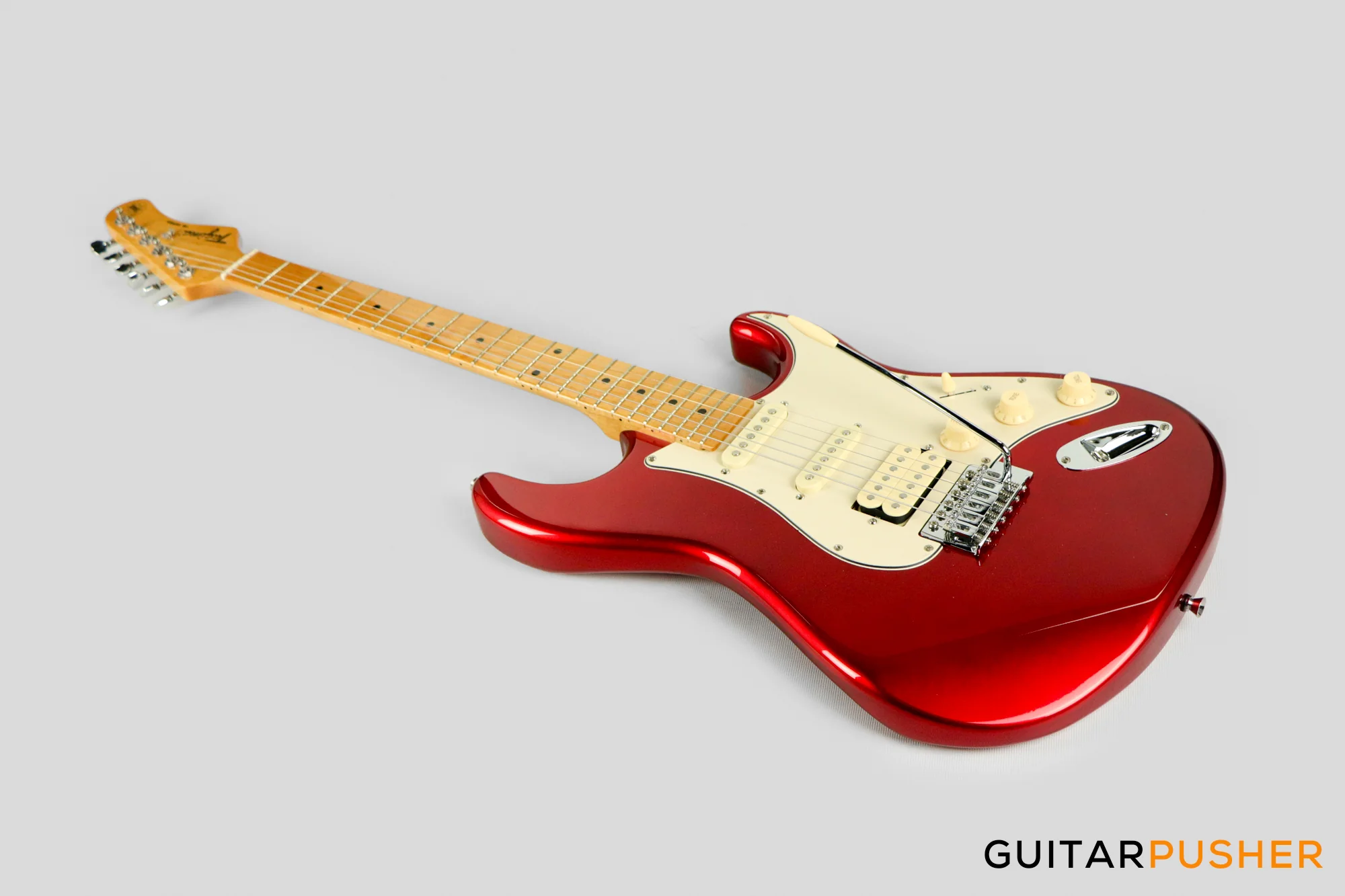 Tagima TG-540 HSS S-Style Woodstock Series -  Metallic Red (Maple Fingerboard/Alpine White Pickguard) - Image 9