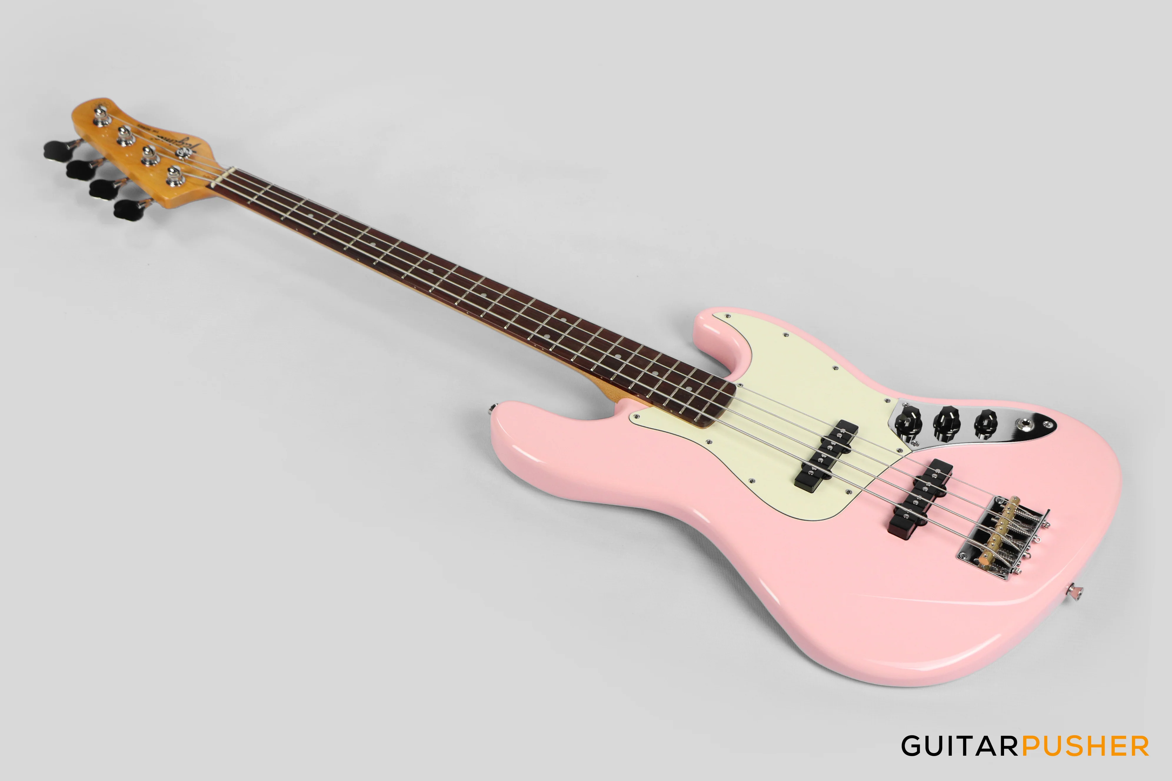 Tagima TW-73 '4-String 73 Jazz Pink (Rosewood/Alpine White) - Image 10