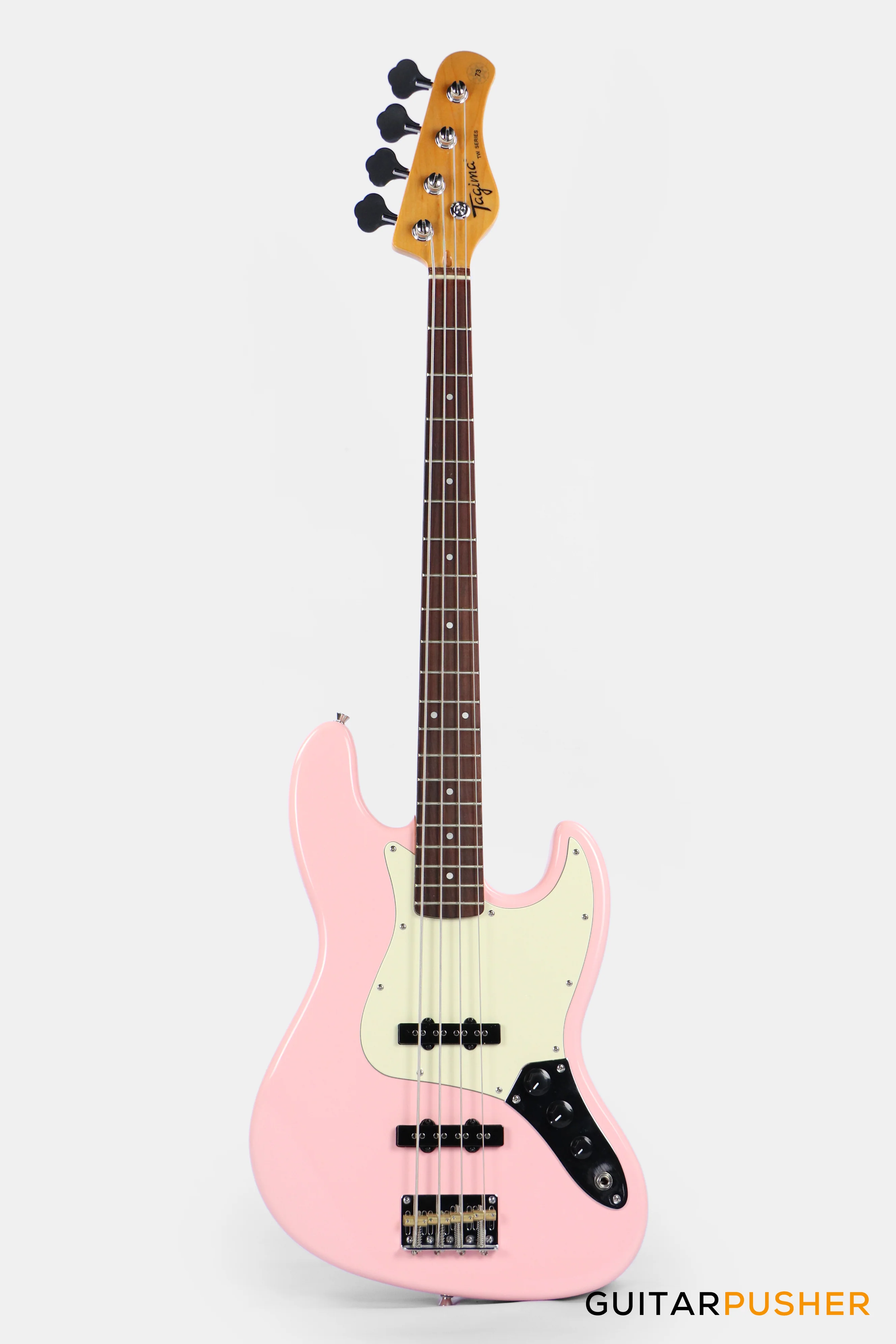 Tagima TW-73 '4-String 73 Jazz Pink (Rosewood/Alpine White) - Image 2