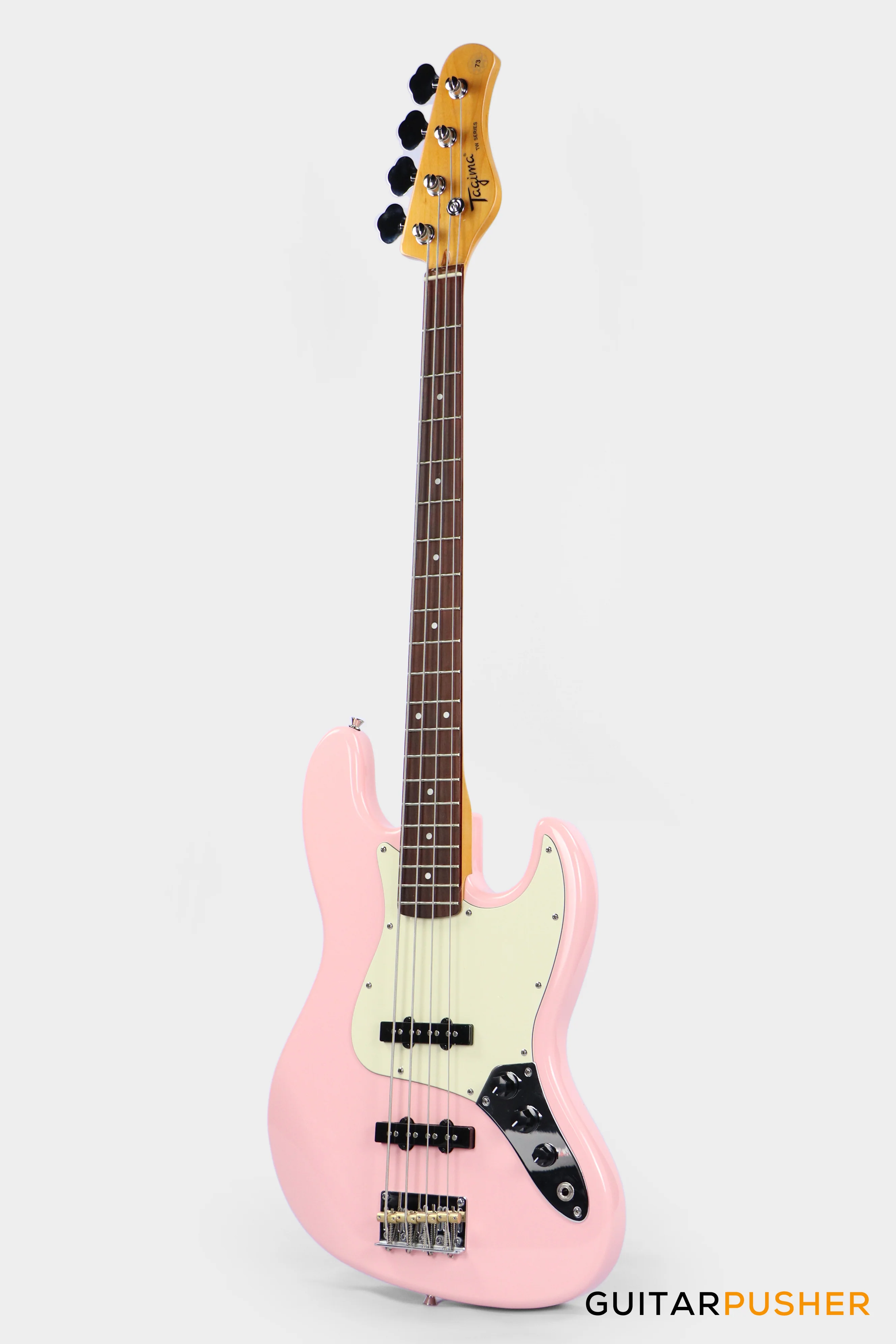 Tagima TW-73 '4-String 73 Jazz Pink (Rosewood/Alpine White) - Image 6