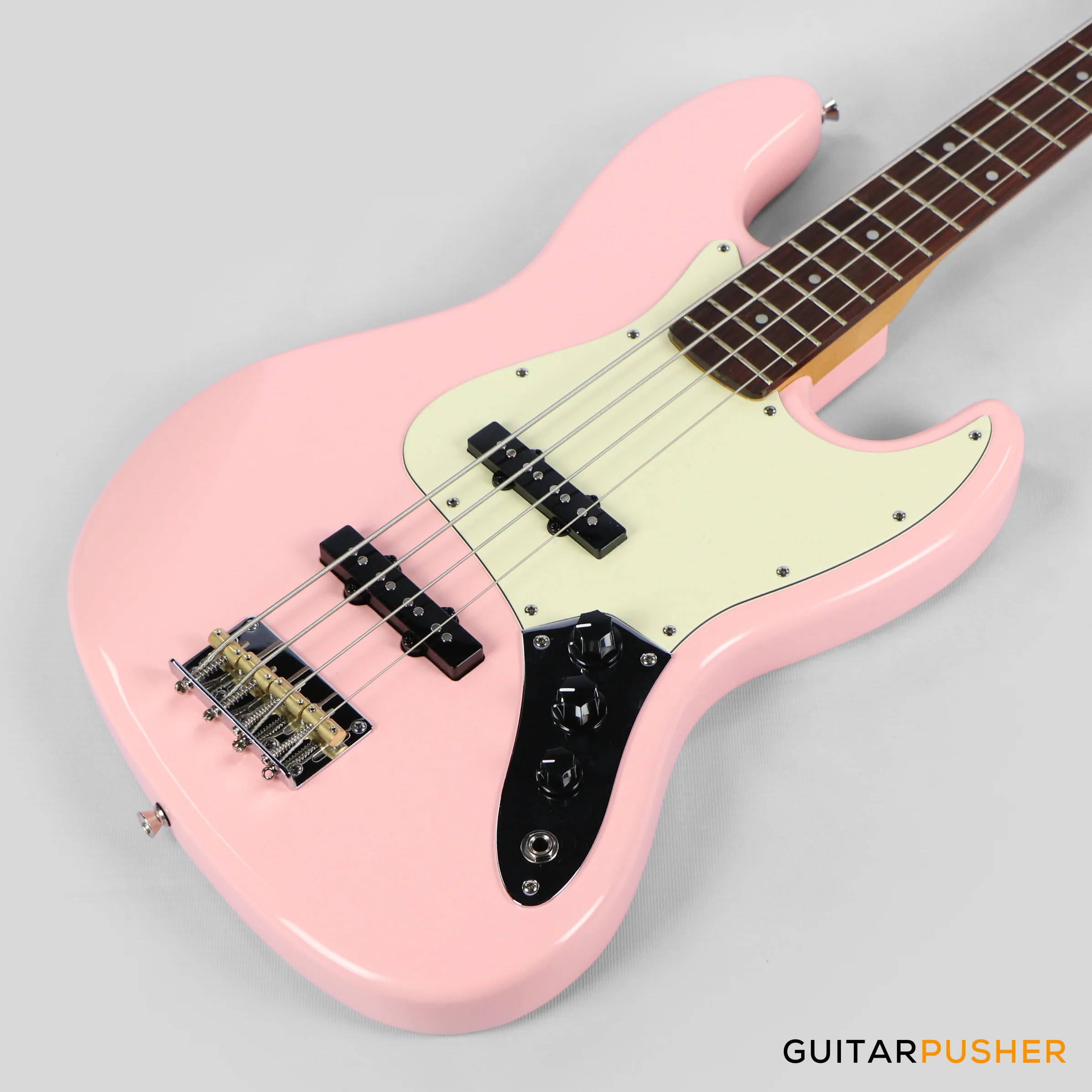 Tagima TW-73 '4-String 73 Jazz Pink (Rosewood/Alpine White) - Image 8