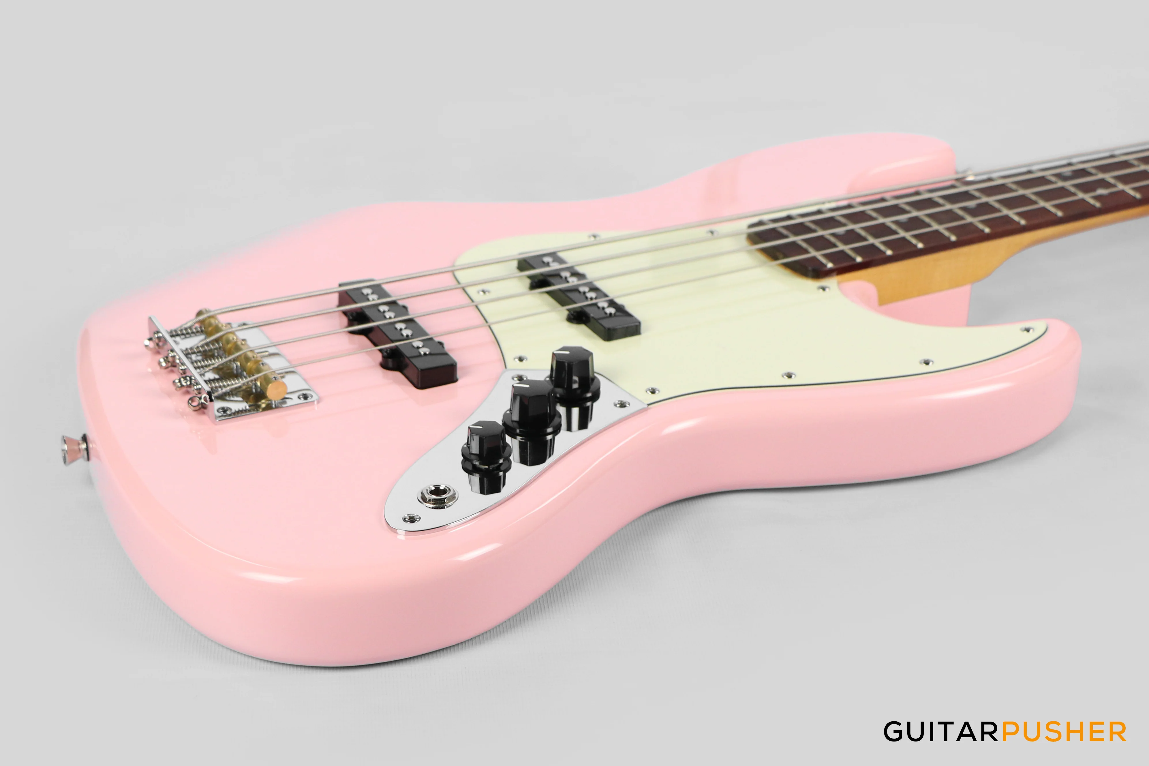 Tagima TW-73 '4-String 73 Jazz Pink (Rosewood/Alpine White) - Image 9