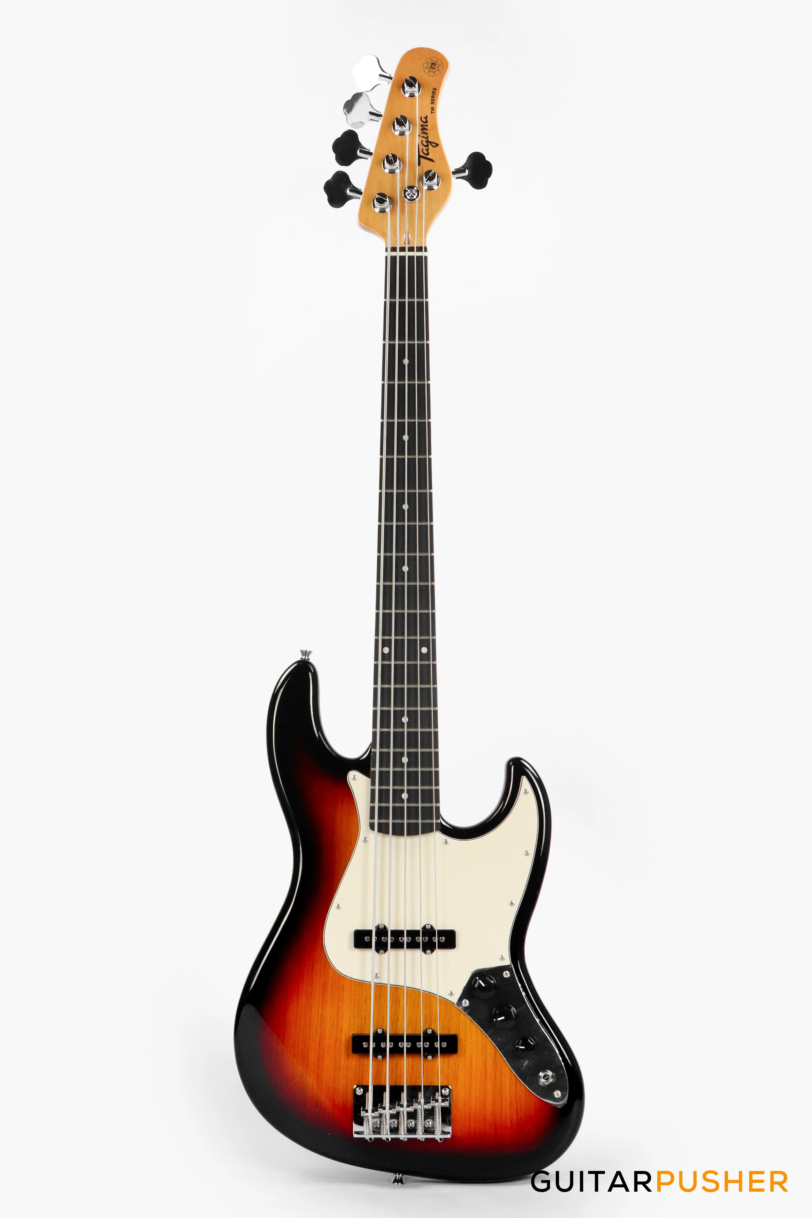 Tagima TW-73 '73 5-String Jazz Bass - Sunburst (Rosewood Fingerboard / Mint Pickguard) - Image 2