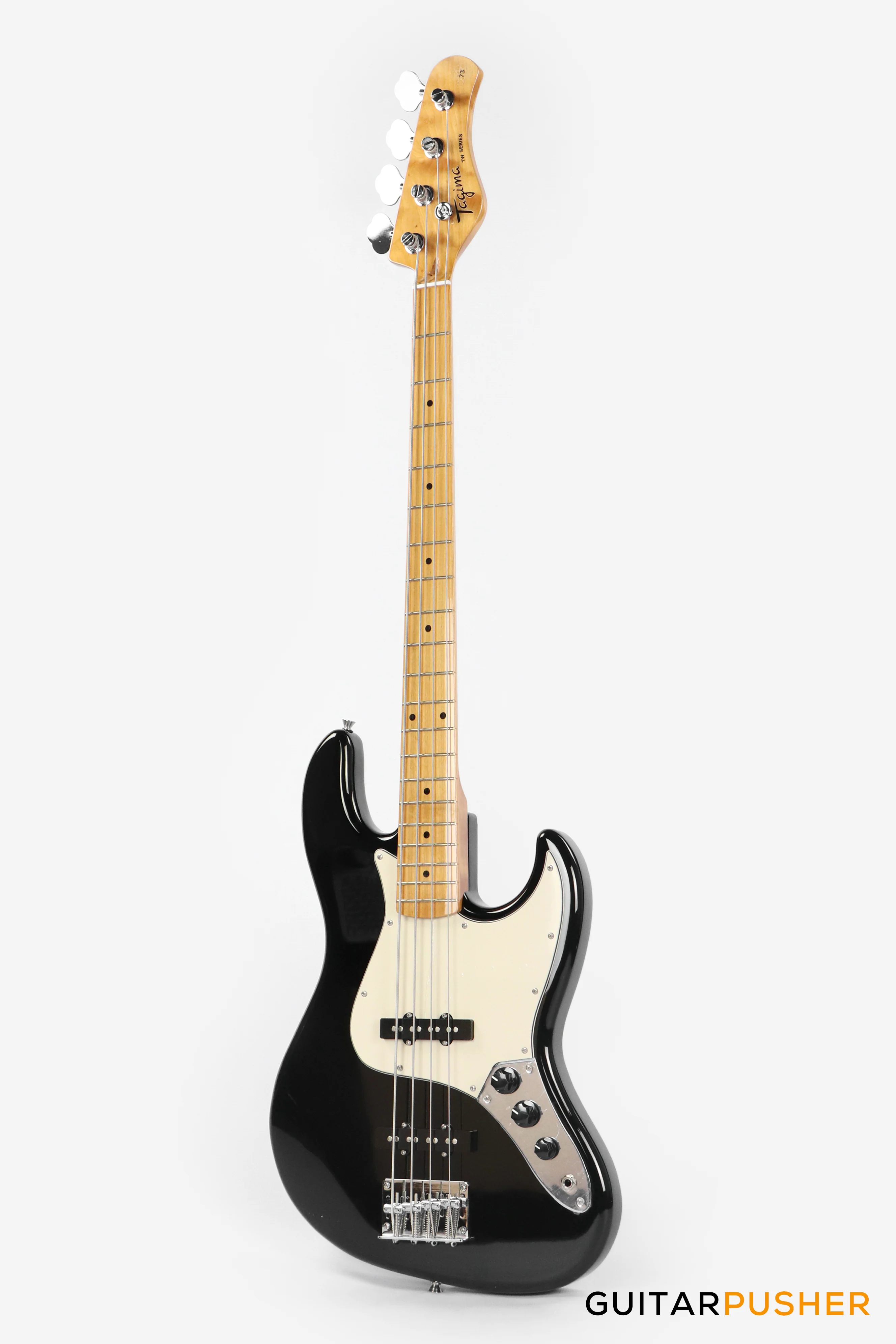 Tagima TW-73 '73 Jazz Bass Black (Maple/Alpine White) - Image 4