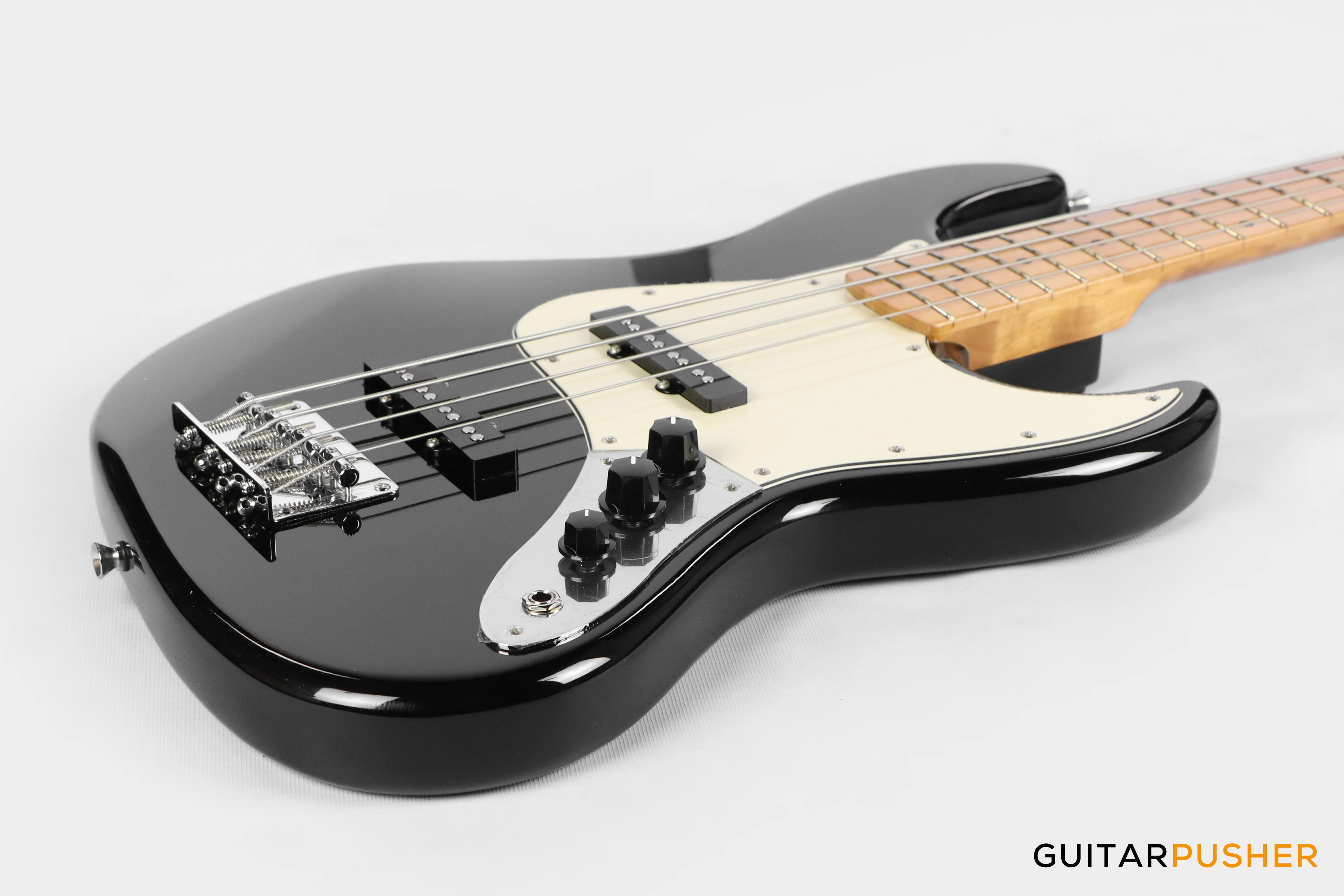 Tagima TW-73 '73 Jazz Bass Black (Maple/Alpine White) - Image 7