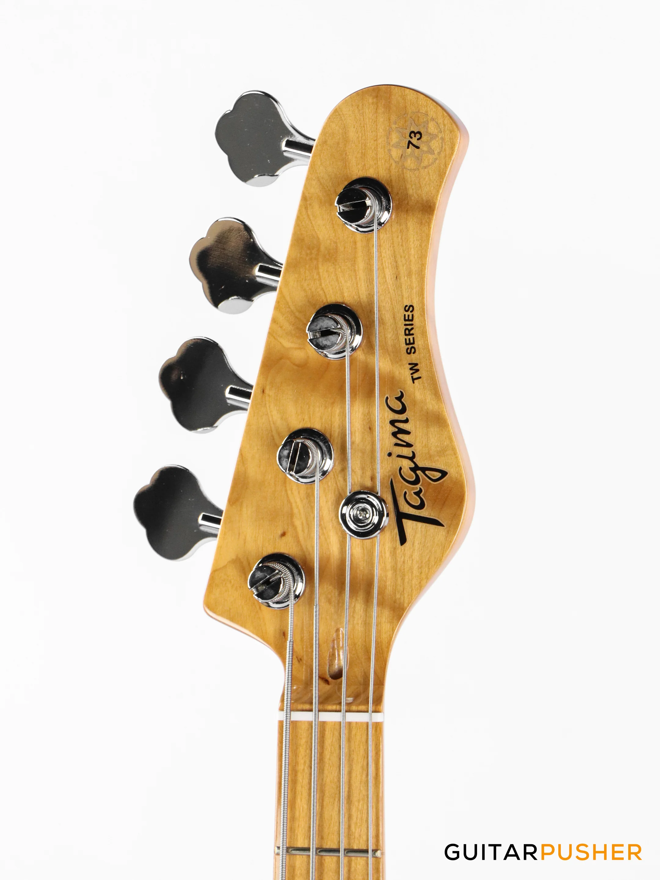 Tagima TW-73 '73 Jazz Bass Black (Maple/Alpine White) - Image 8