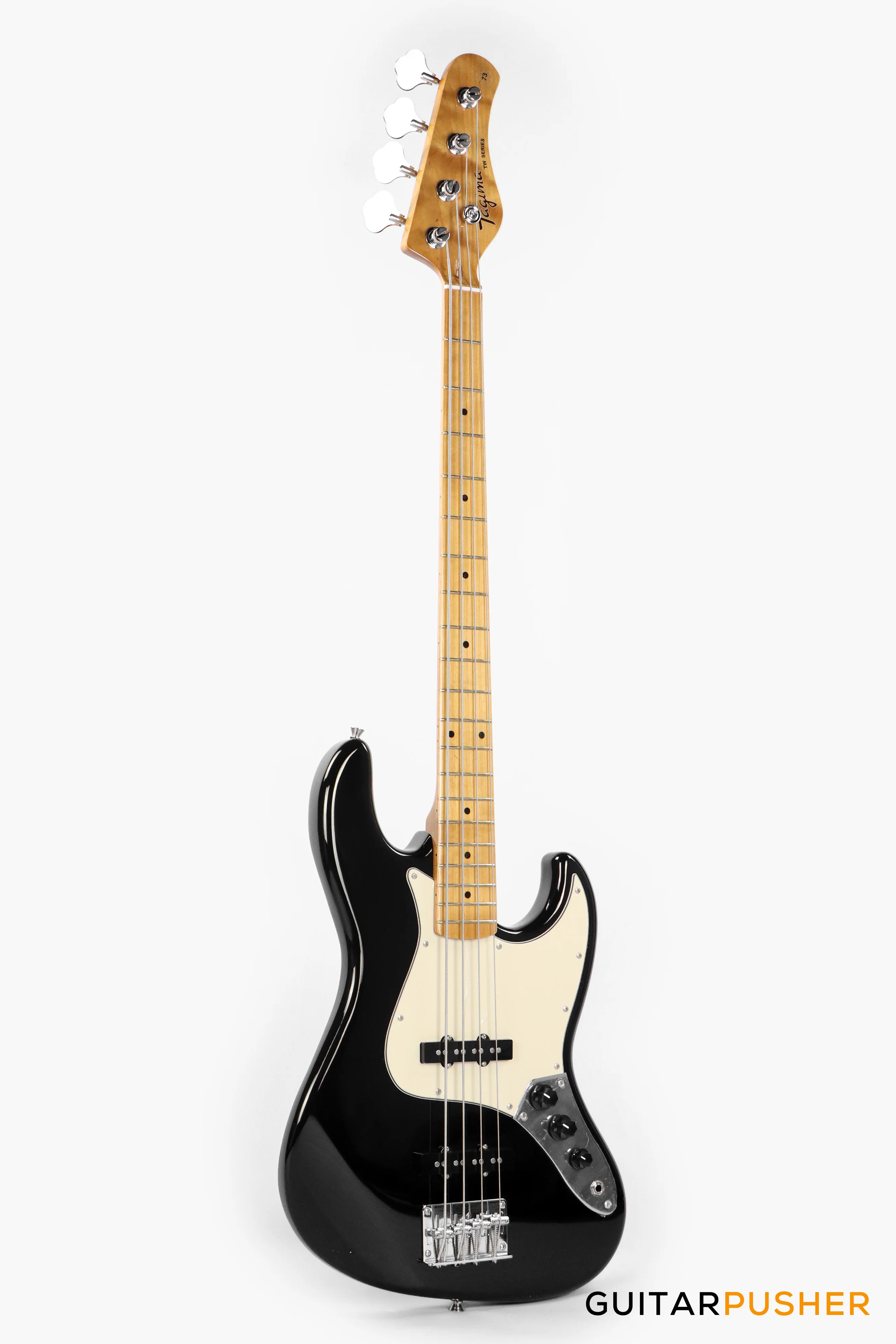 Tagima TW-73 '73 Jazz Bass Black (Maple/Alpine White) - Image 9