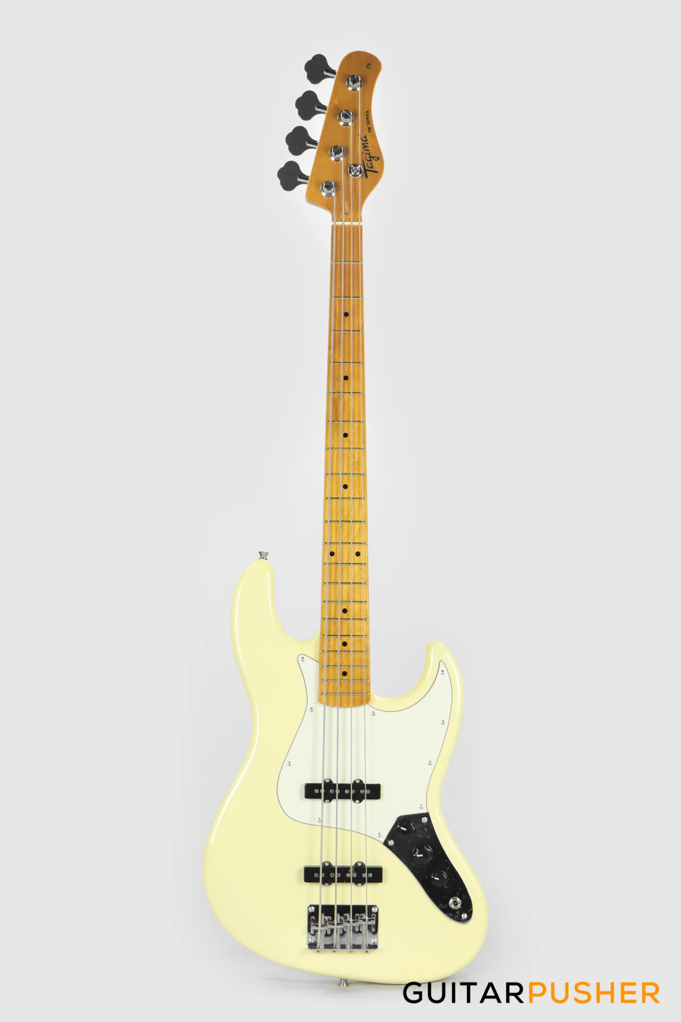 Tagima TW-73 '73 JB Bass - Vintage White (Maple Fingerboard/Alpine White Pickguard) - Image 2