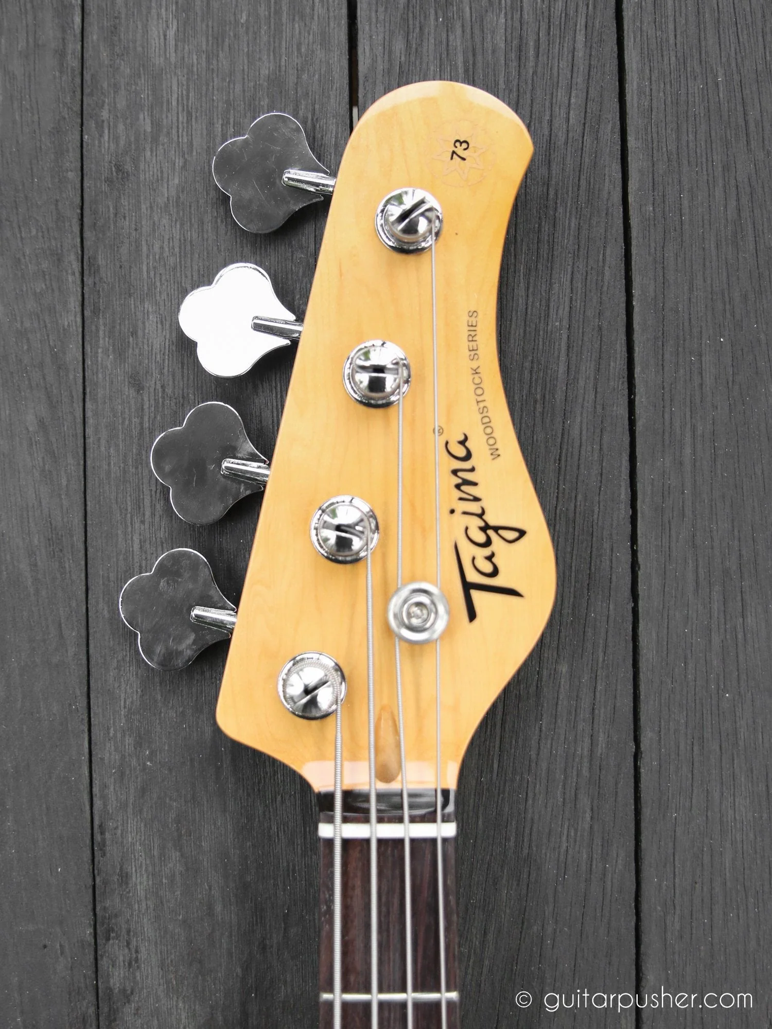 Tagima TW-73 JB Bass 4-String - Vintage Sunburst (Rosewood Fingerboard/Tortoise Shell Pickguard) - Image 3