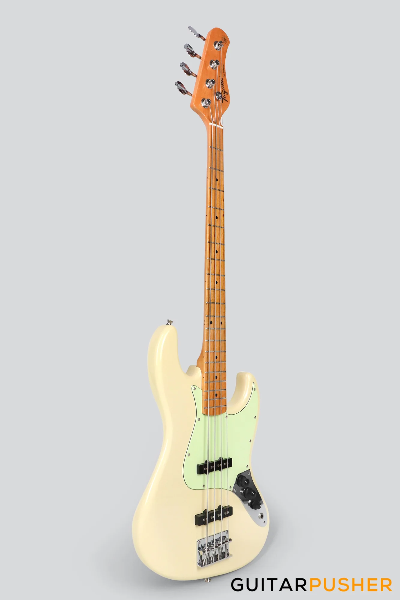 Tagima TW-73 JB Bass 4-String - Vintage White (Maple Fingerboard/Mint Green Pickguard) - Image 3