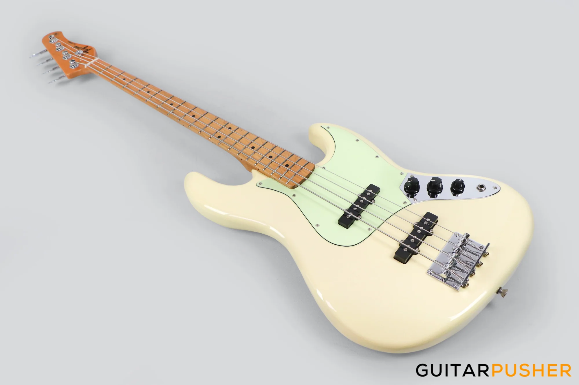 Tagima TW-73 JB Bass 4-String - Vintage White (Maple Fingerboard/Mint Green Pickguard) - Image 7