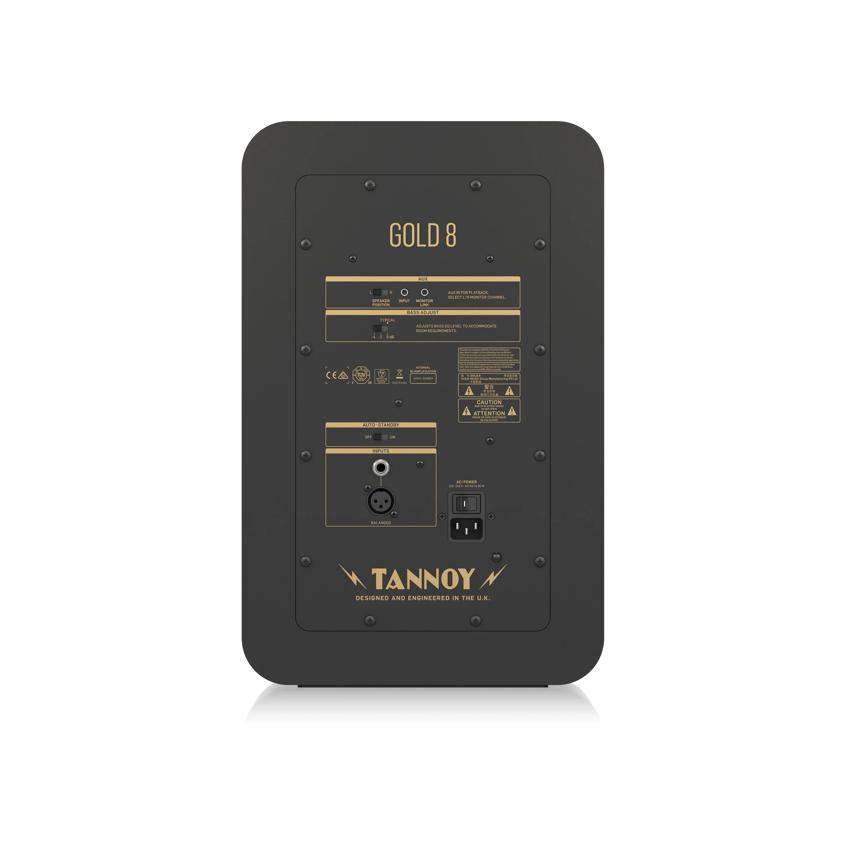 Tannoy Gold 8 Premium 300-Watt Bi-Amplified Nearfield Studio Reference Monitor w/ Proprietary 8" Dual Concentric Point Source Technology - Image 4